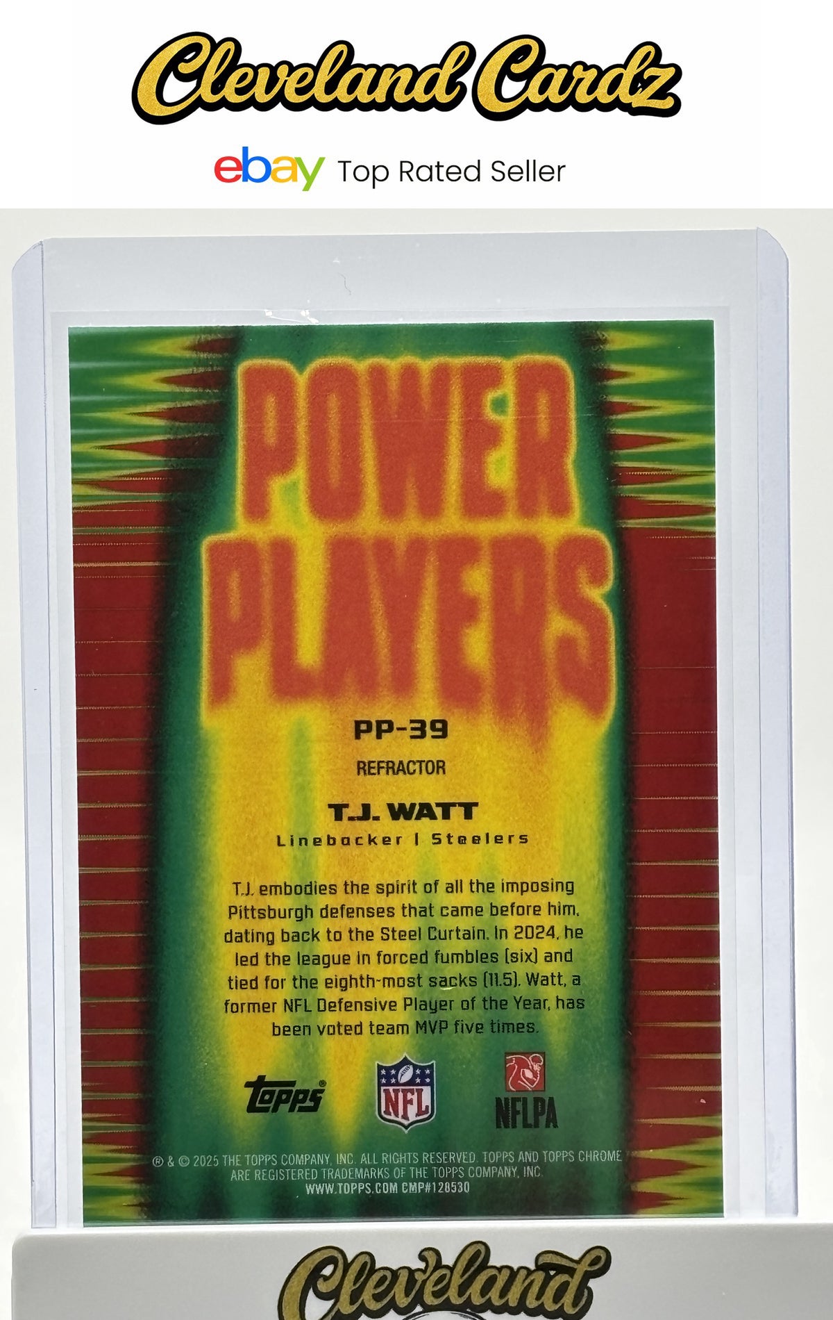 2025 Topps Chrome #PP-39 T.J. Watt Power Players Refractor