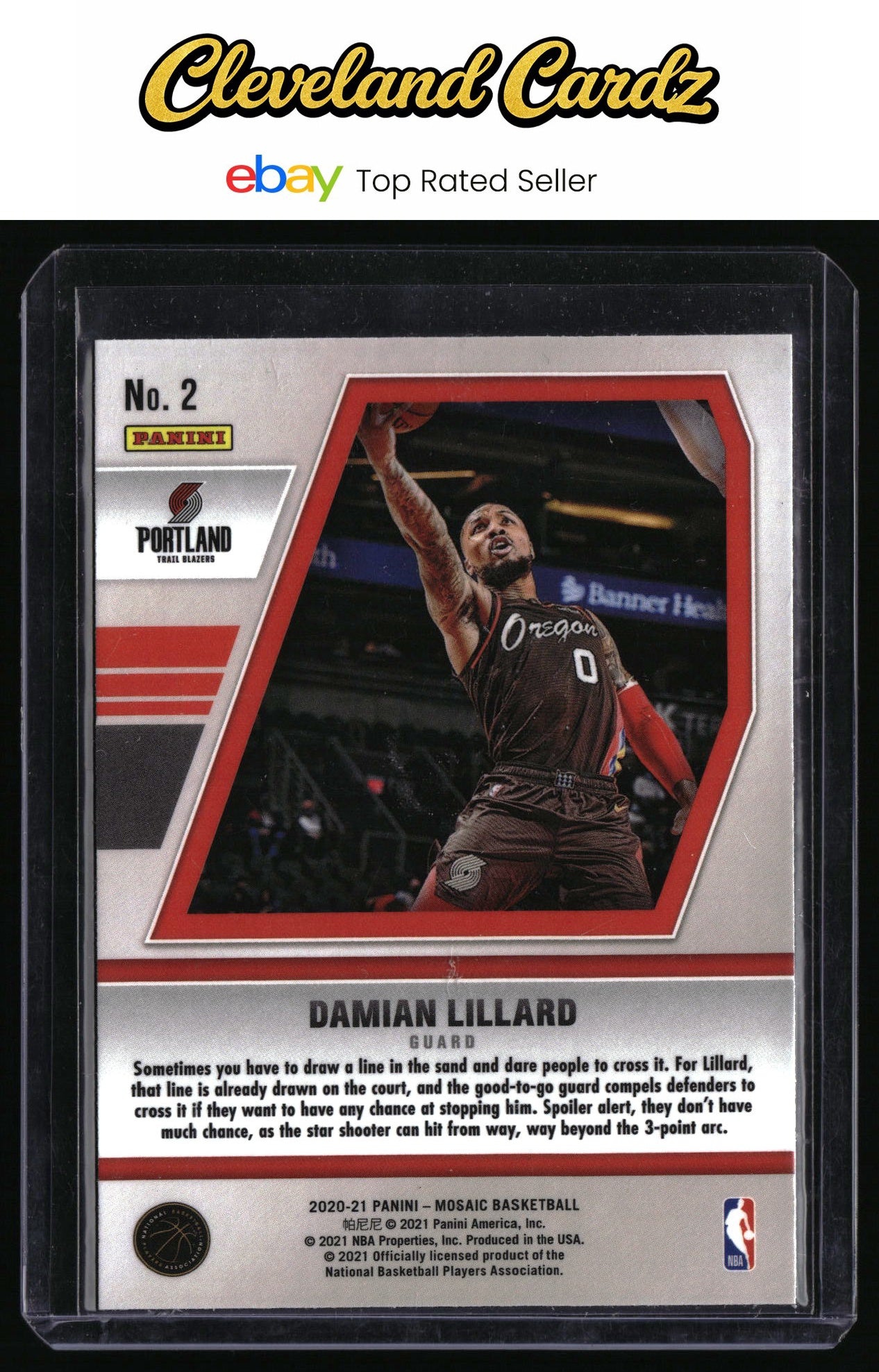 2020-21 Panini Mosaic #2 Damian Lillard Will to Win
