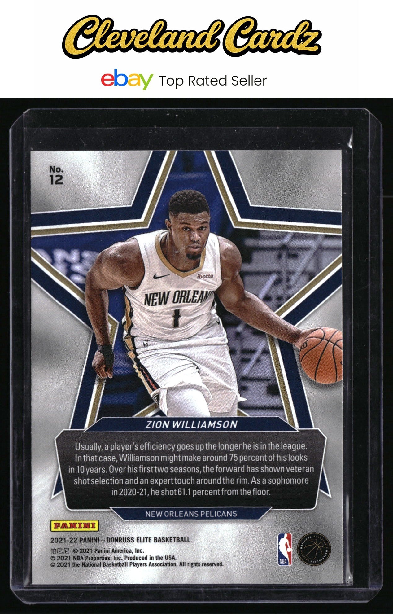 2021-22 Donruss Elite #12 Zion Williamson Star Status