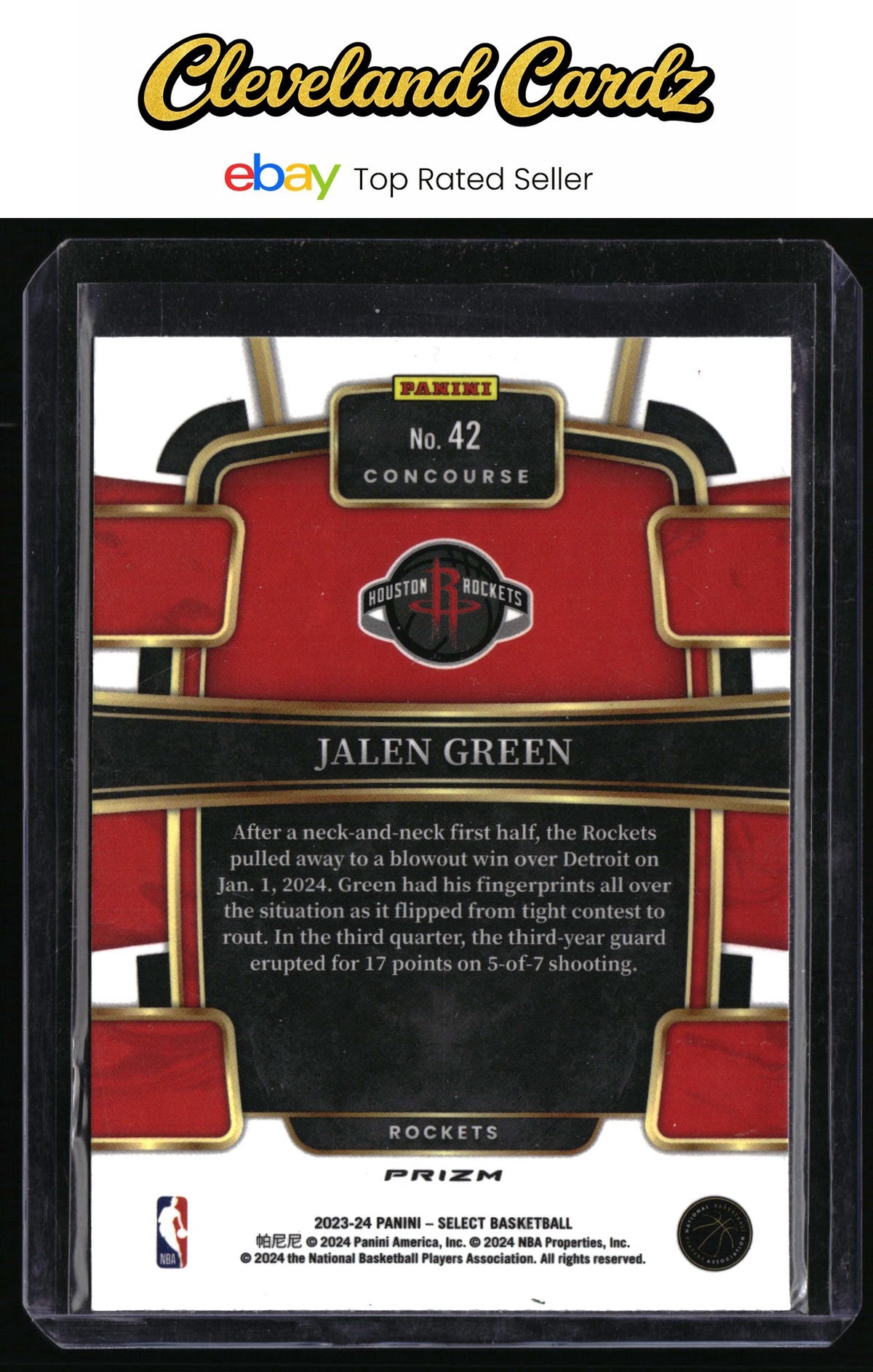2023-24 Panini Select #42 Jalen Green Tectonic Prizm