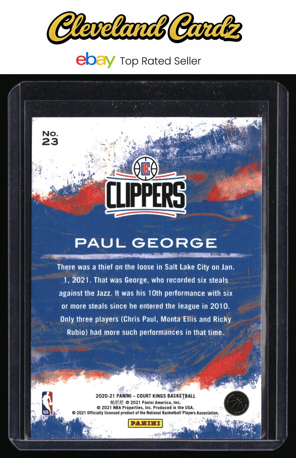 2020-21 Panini Court Kings #23 Paul George Modern Strokes