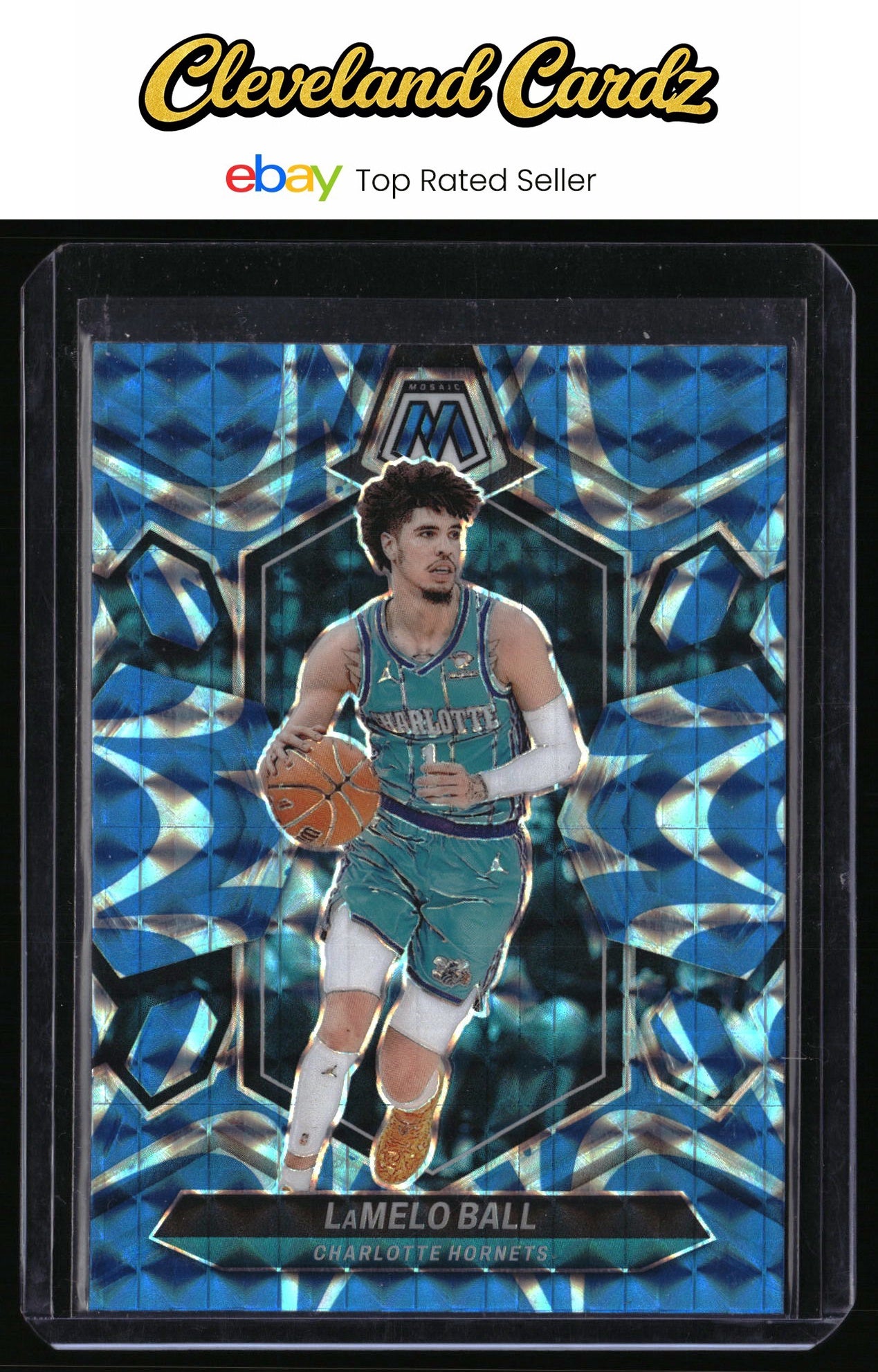2023-24 Panini Mosaic #122 LaMelo Ball Reactive Blue Mosaic  Prizm