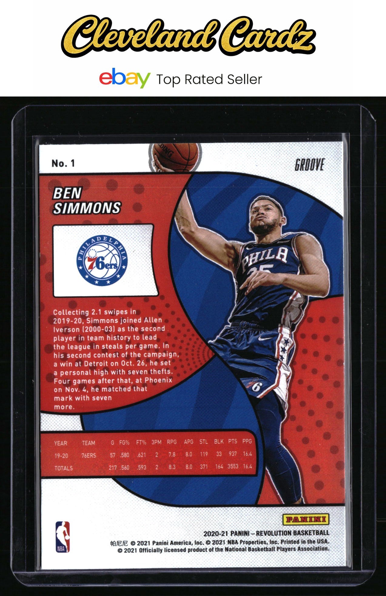 2020-21 Panini Revolution #1 Ben Simmons Groove Prizm
