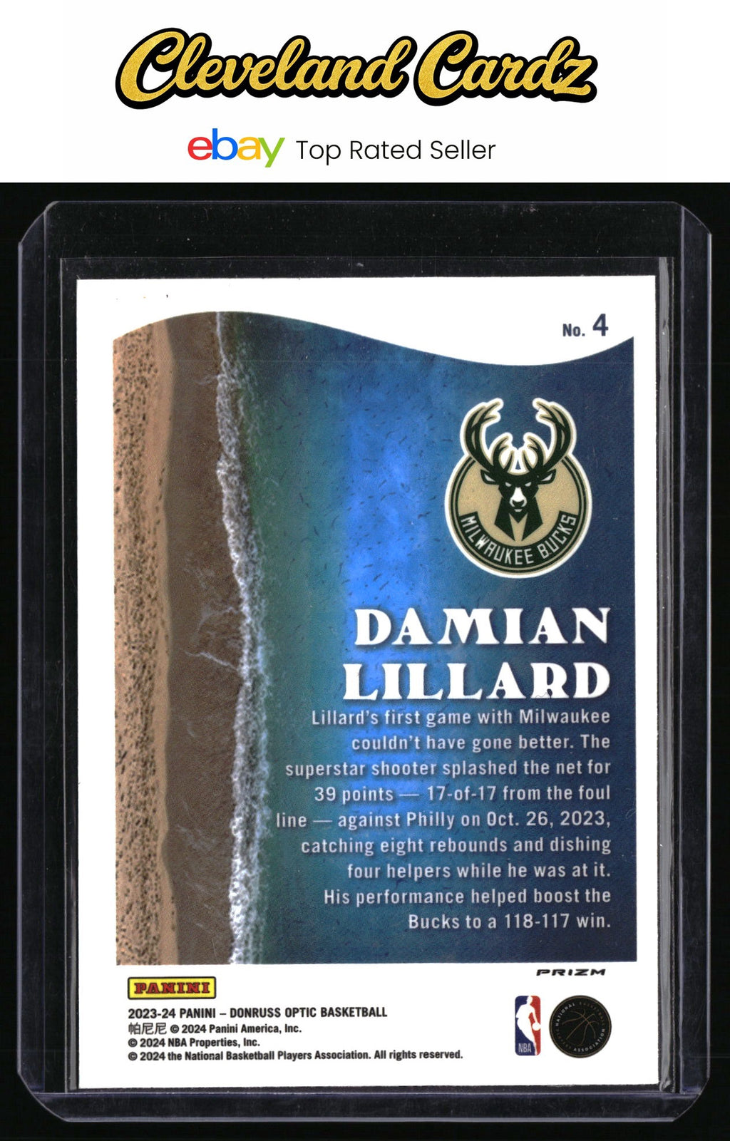 2023-24 Donruss Optic #4 Damian Lillard Purple Prizm