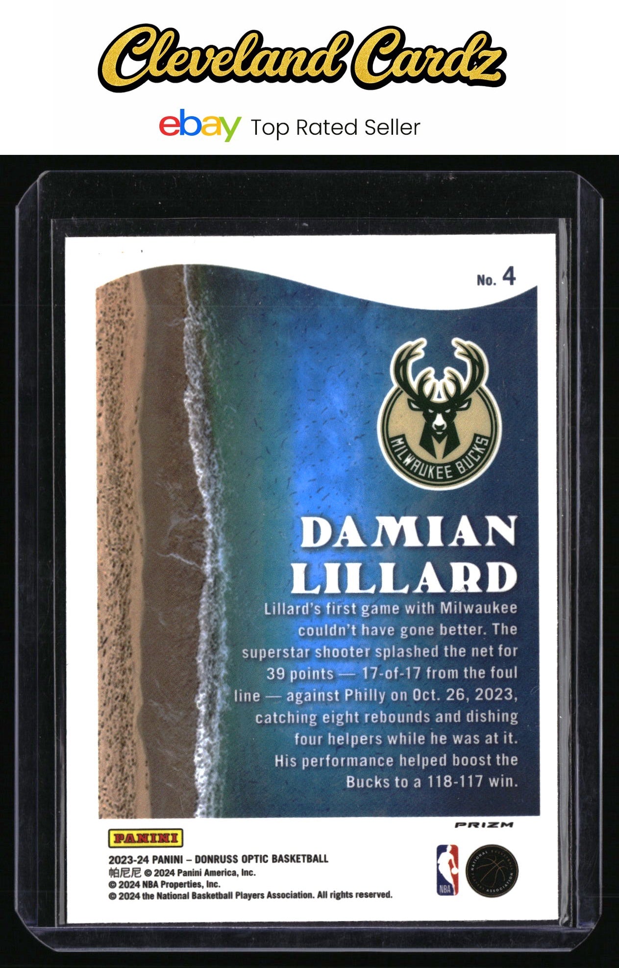 2023-24 Donruss Optic #4 Damian Lillard Purple Prizm
