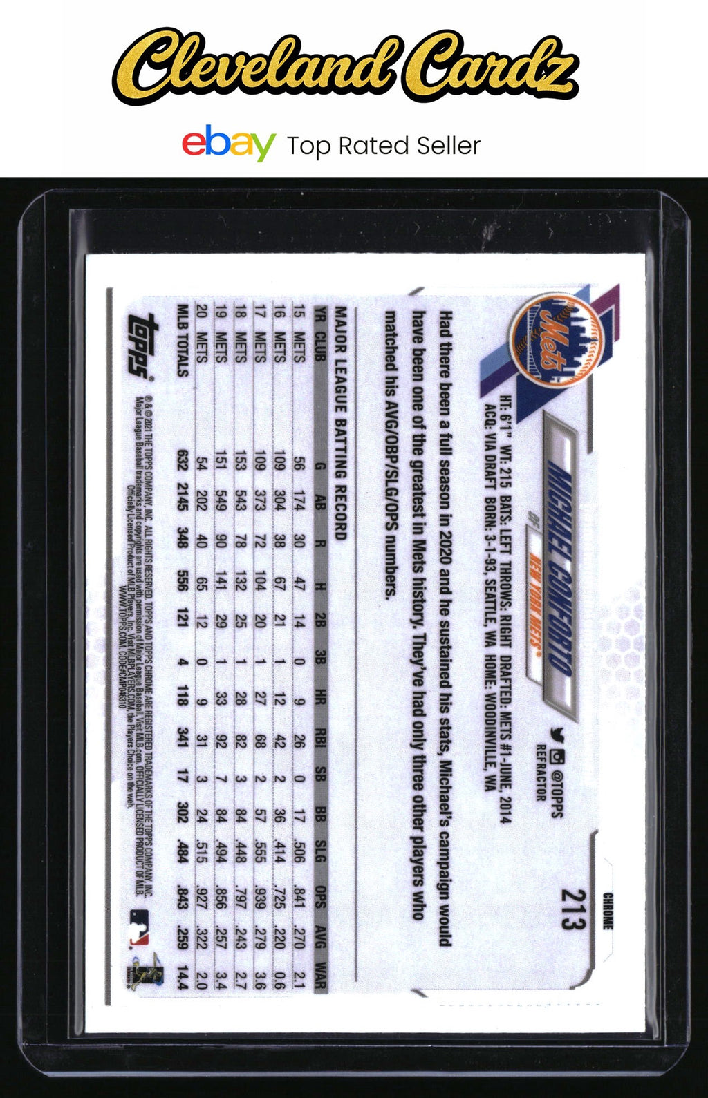 2021 Topps Chrome #213 Michael Conforto Sepia Refractor