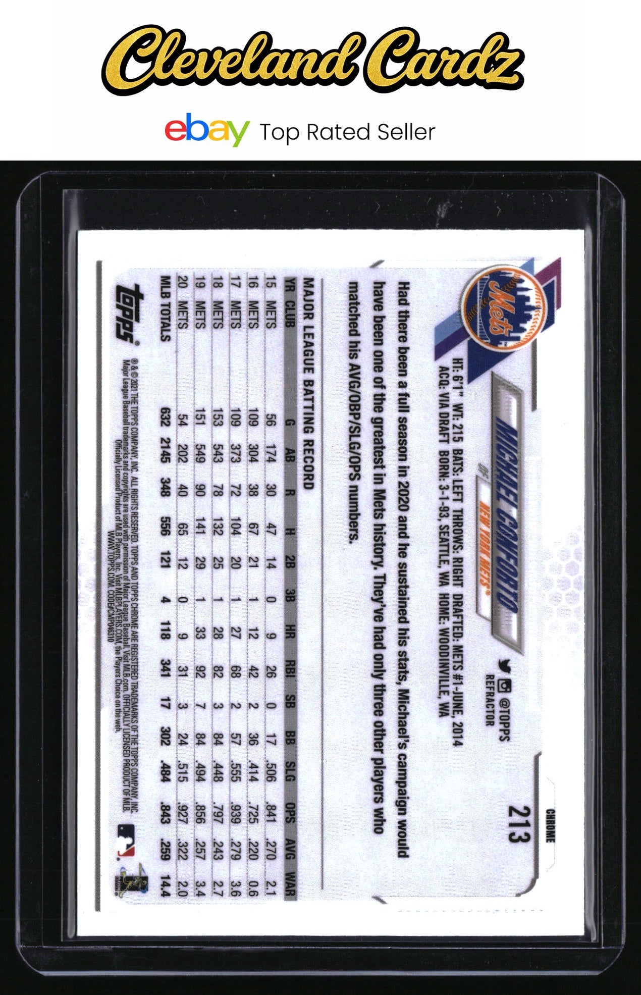 2021 Topps Chrome #213 Michael Conforto Sepia Refractor