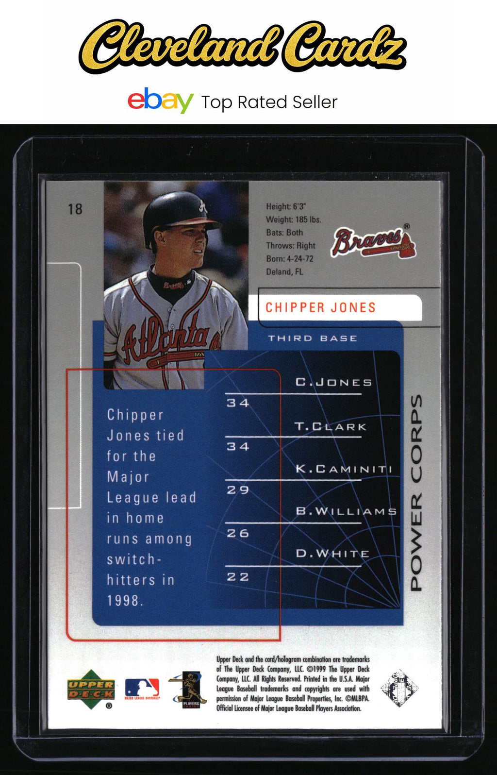1999 Upper Deck Challengers for 70 #18 Chipper Jones
