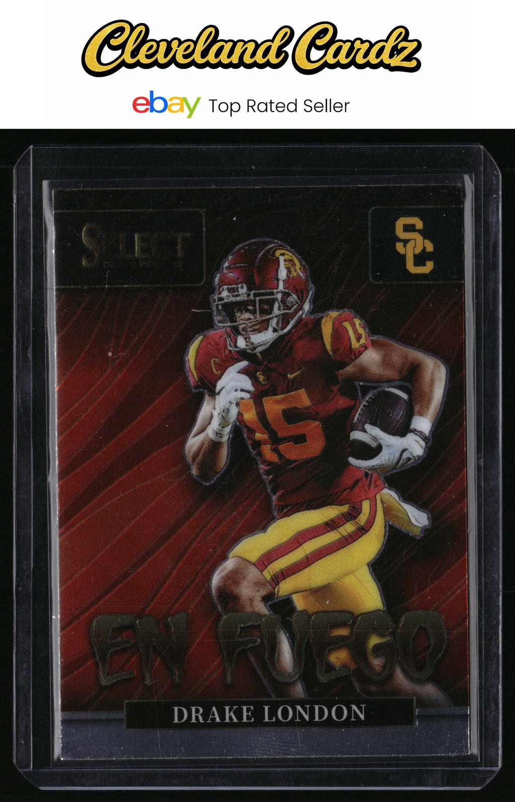 2022 Panini Select Draft Picks #EN-DL Drake London En Fuego