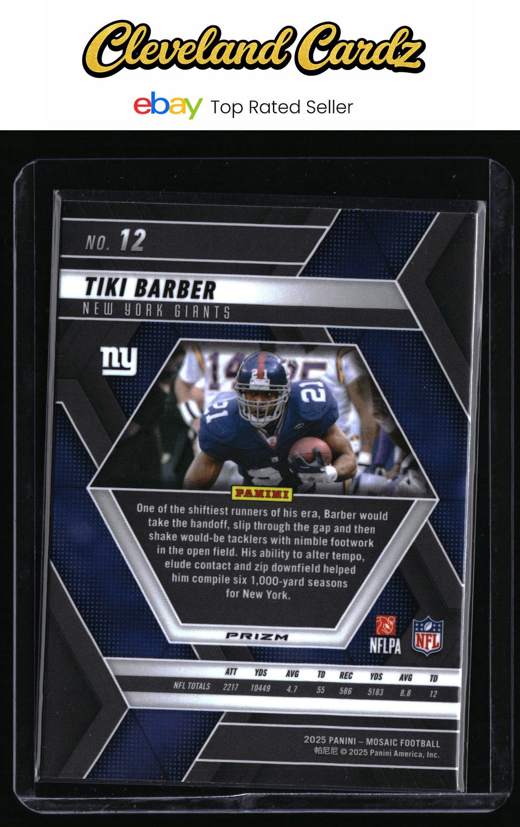 2025 Panini Mosaic #12 Tiki Barber Prizm