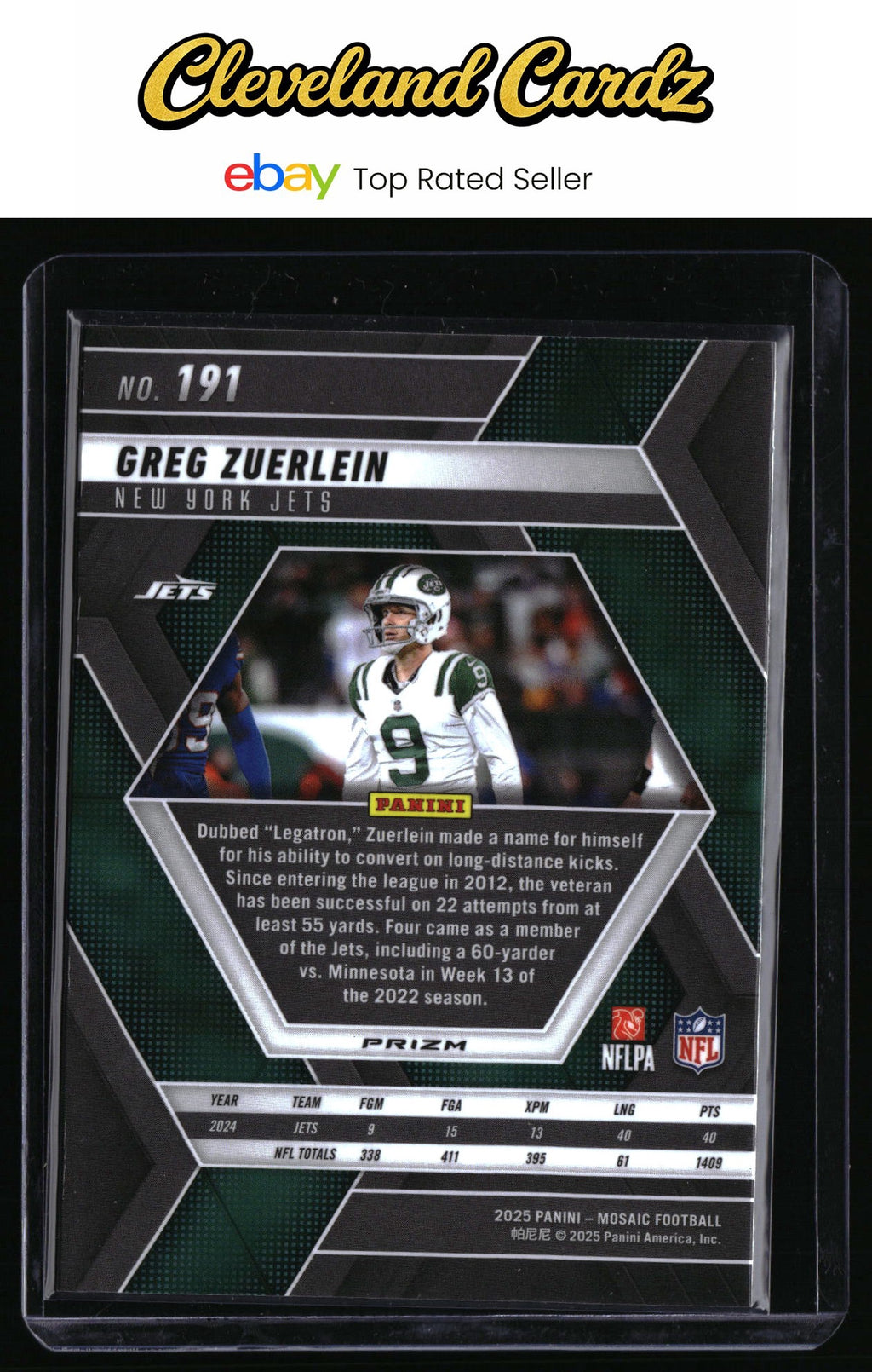 2025 Panini Mosaic #191 Greg Zuerlein Mosaic Green