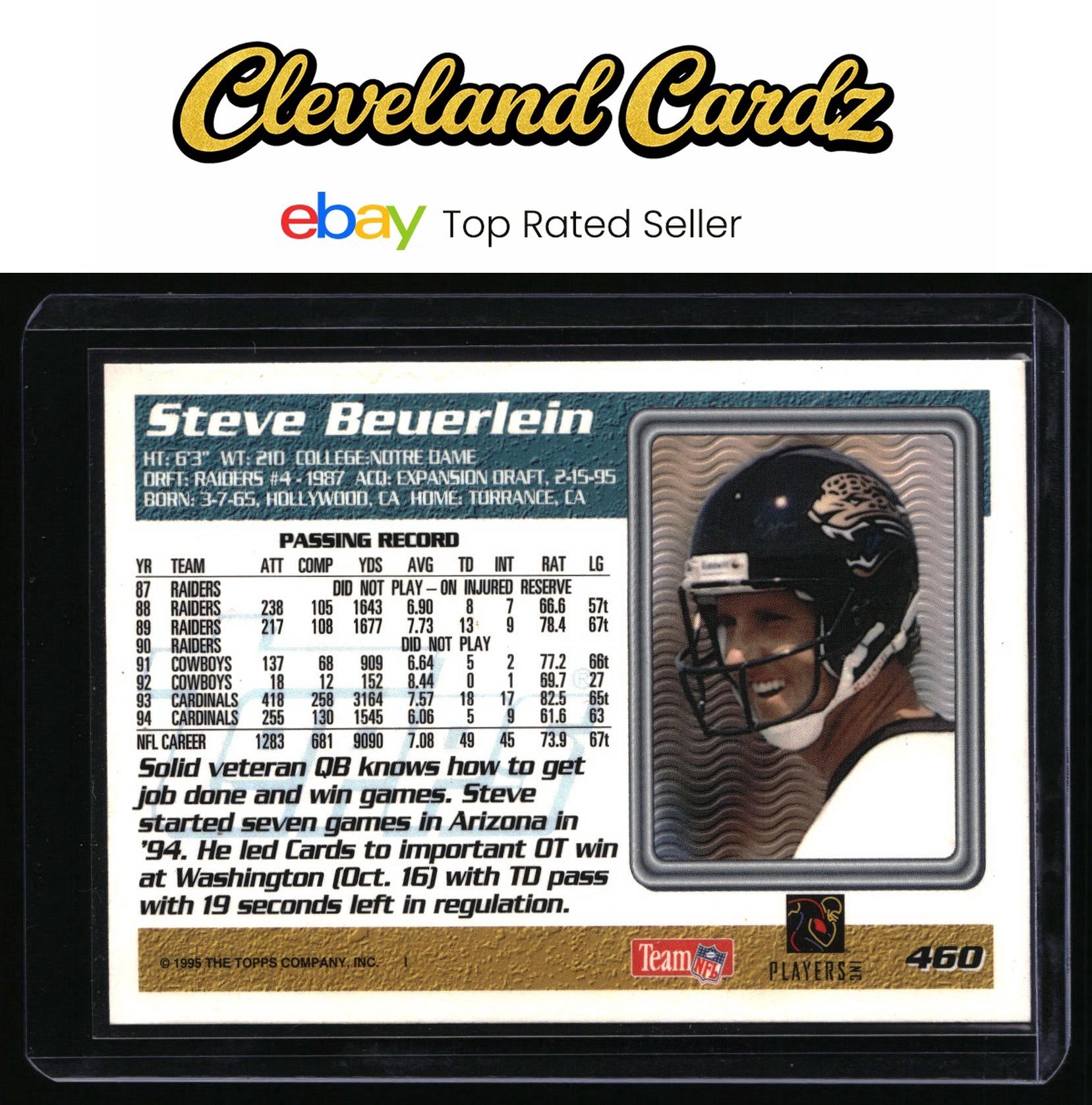 1995 Topps #460 Steve Beuerlein