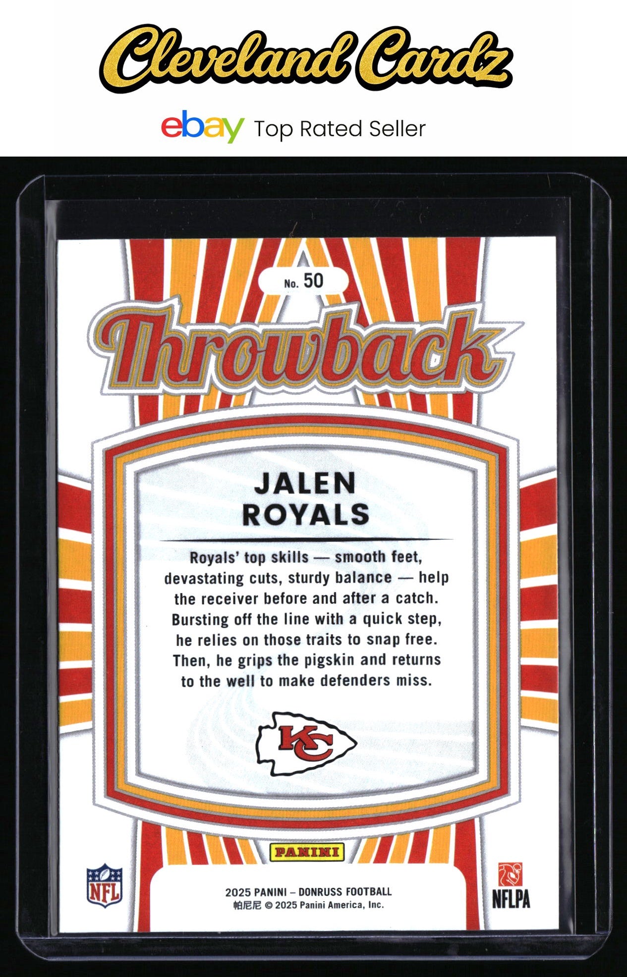 2025 Donruss #50 Jalen Royals Rated Rookies Throwback