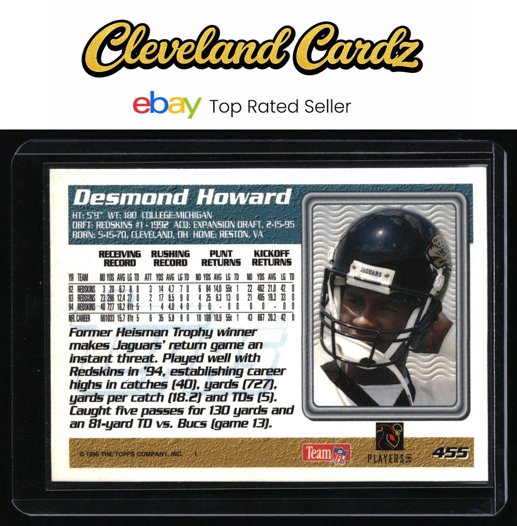 1995 Topps #455 Desmond Howard