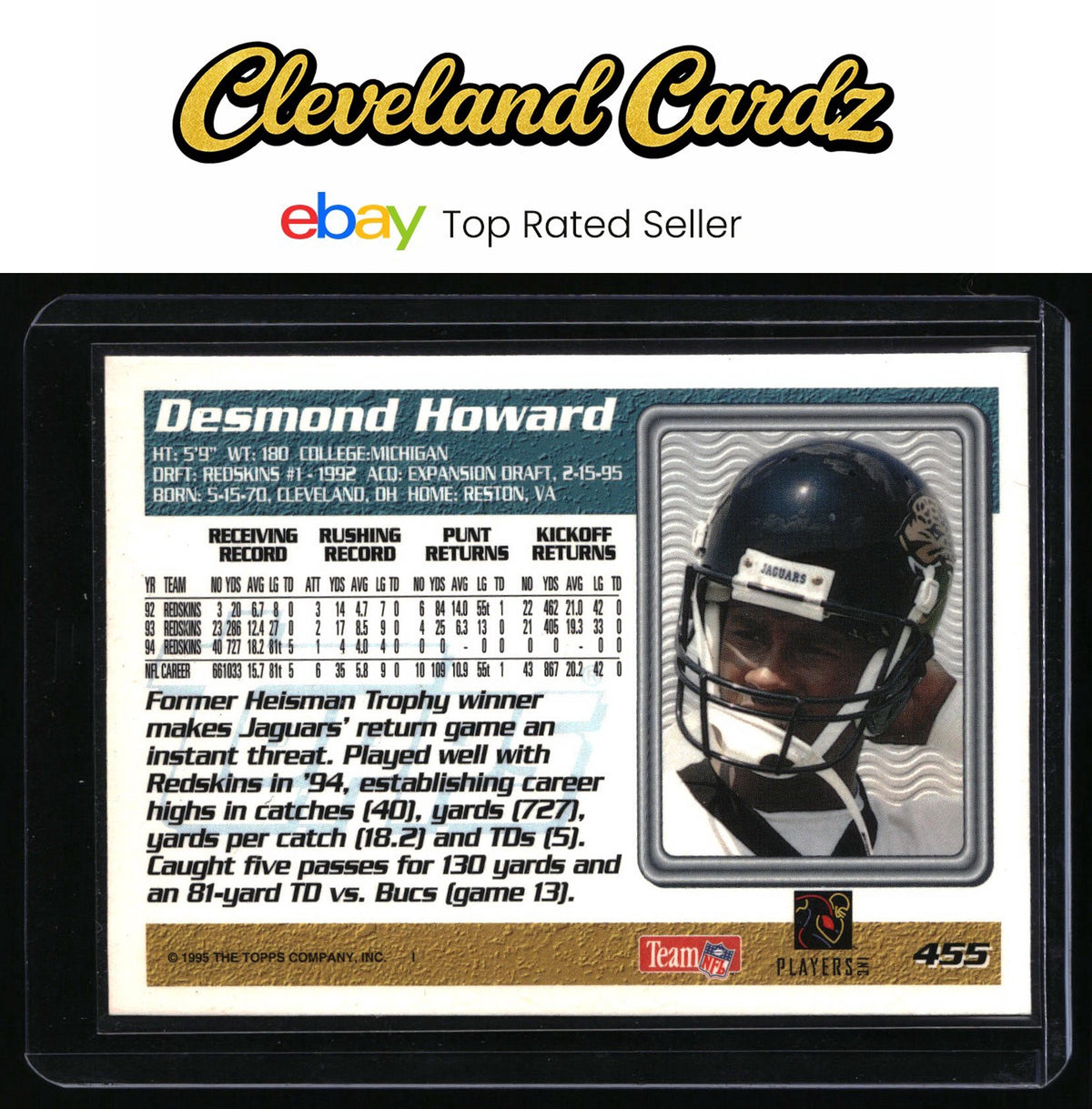 1995 Topps #455 Desmond Howard