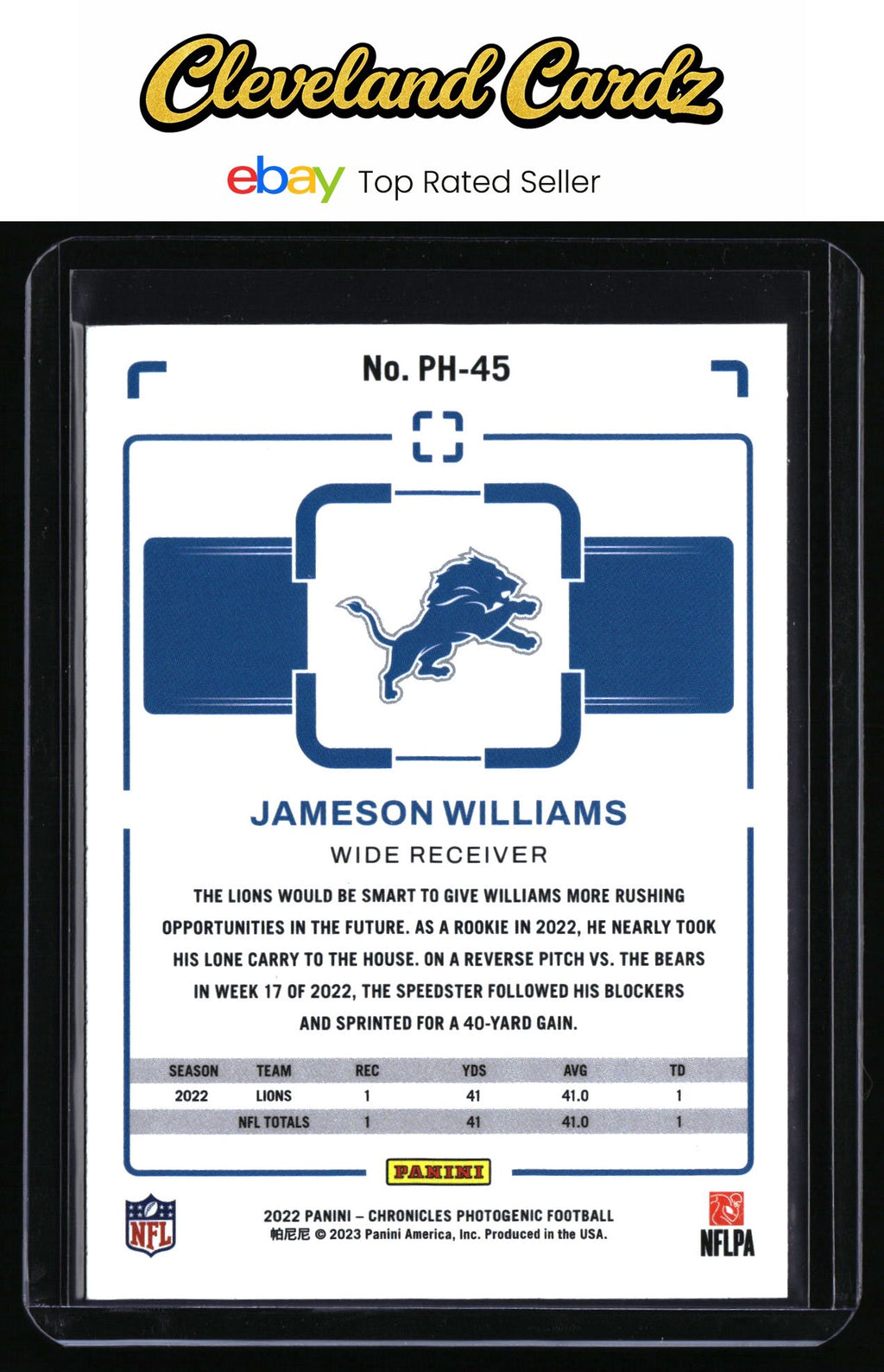 2022 Panini Chronicles #PH-45 Jameson Williams Photogenic
