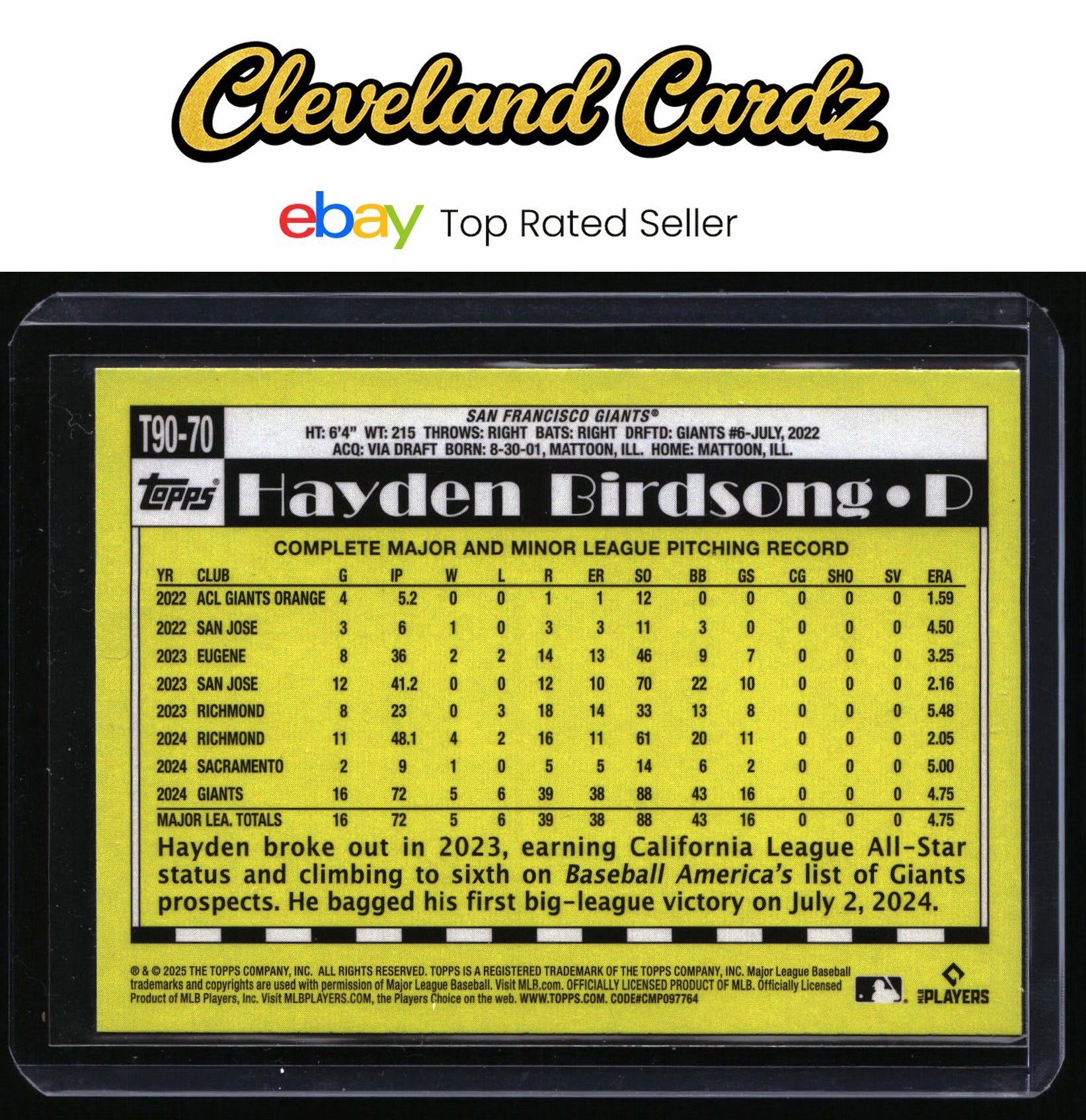 2025 Topps #T90-70 Hayden Birdsong 1990 Topps Baseball 35th Anniversary
