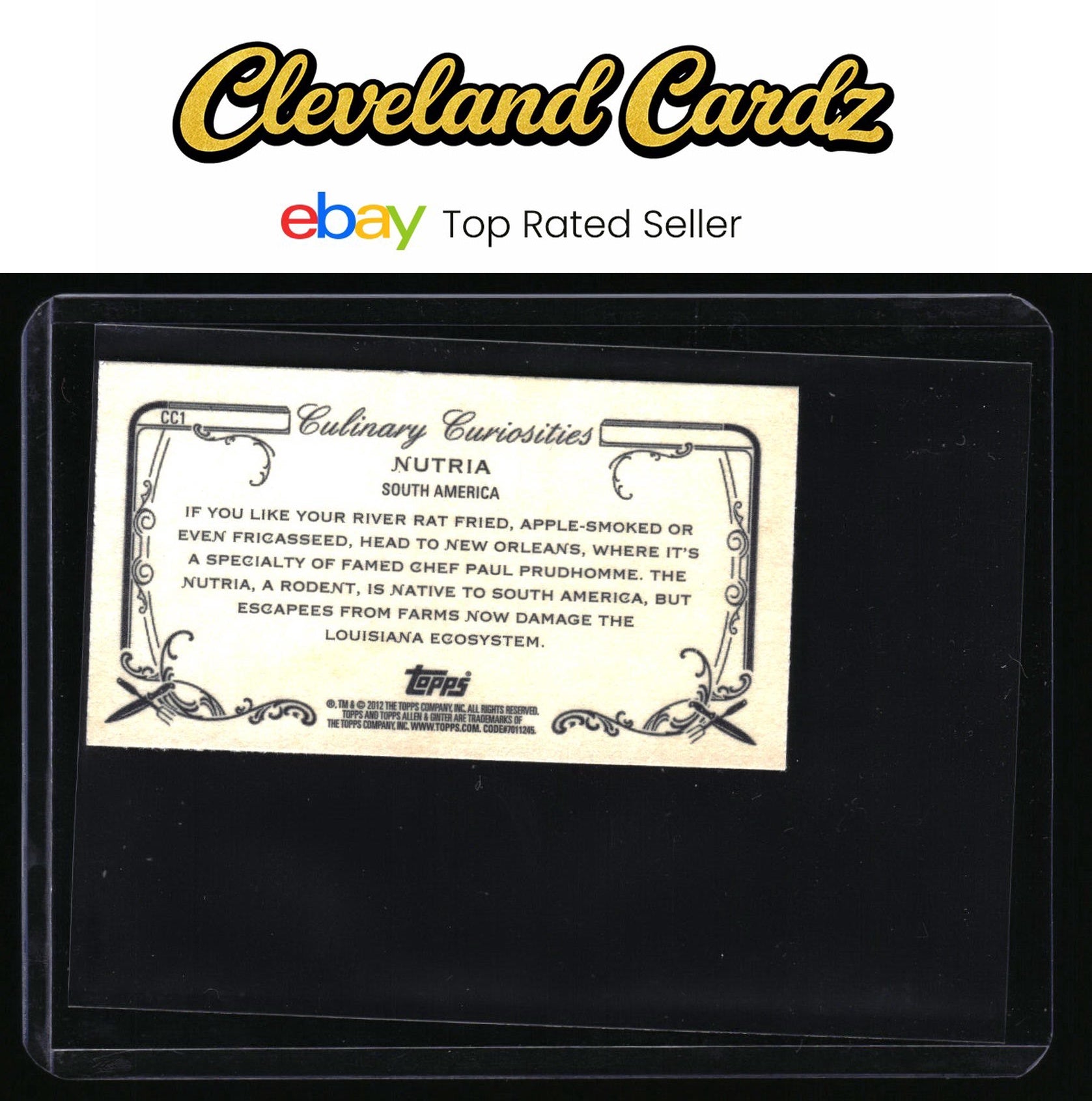 2012 Topps Allen & Ginter #CC1 Nutria Mini Culinary Curiosities