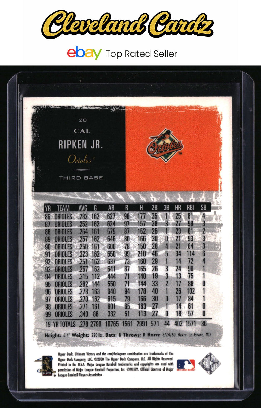 2000 Upper Deck Ultimate Victory #20 Cal Ripken Jr.