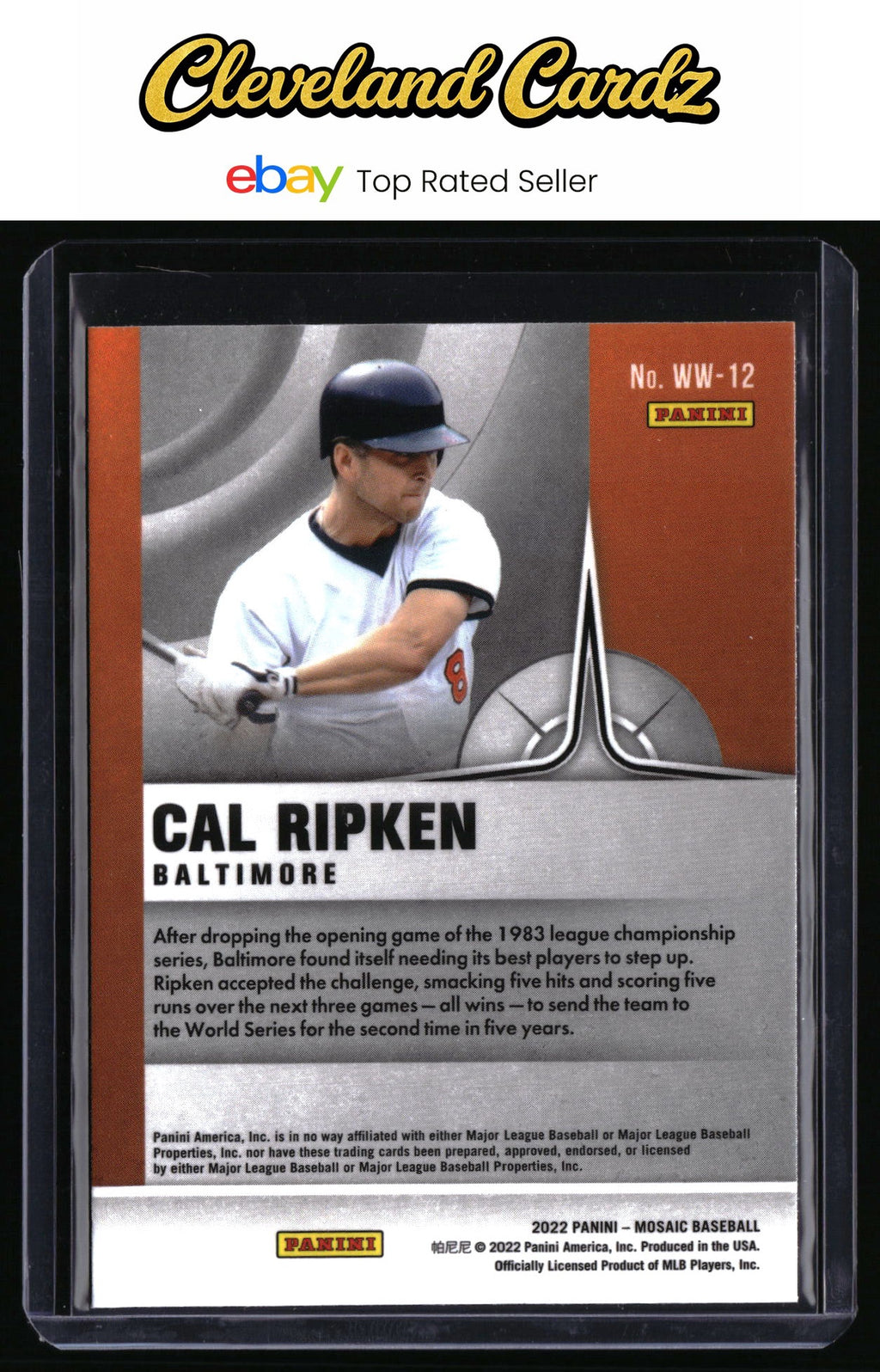 2022 Panini Mosaic #WW-12 Cal Ripken Will to Win