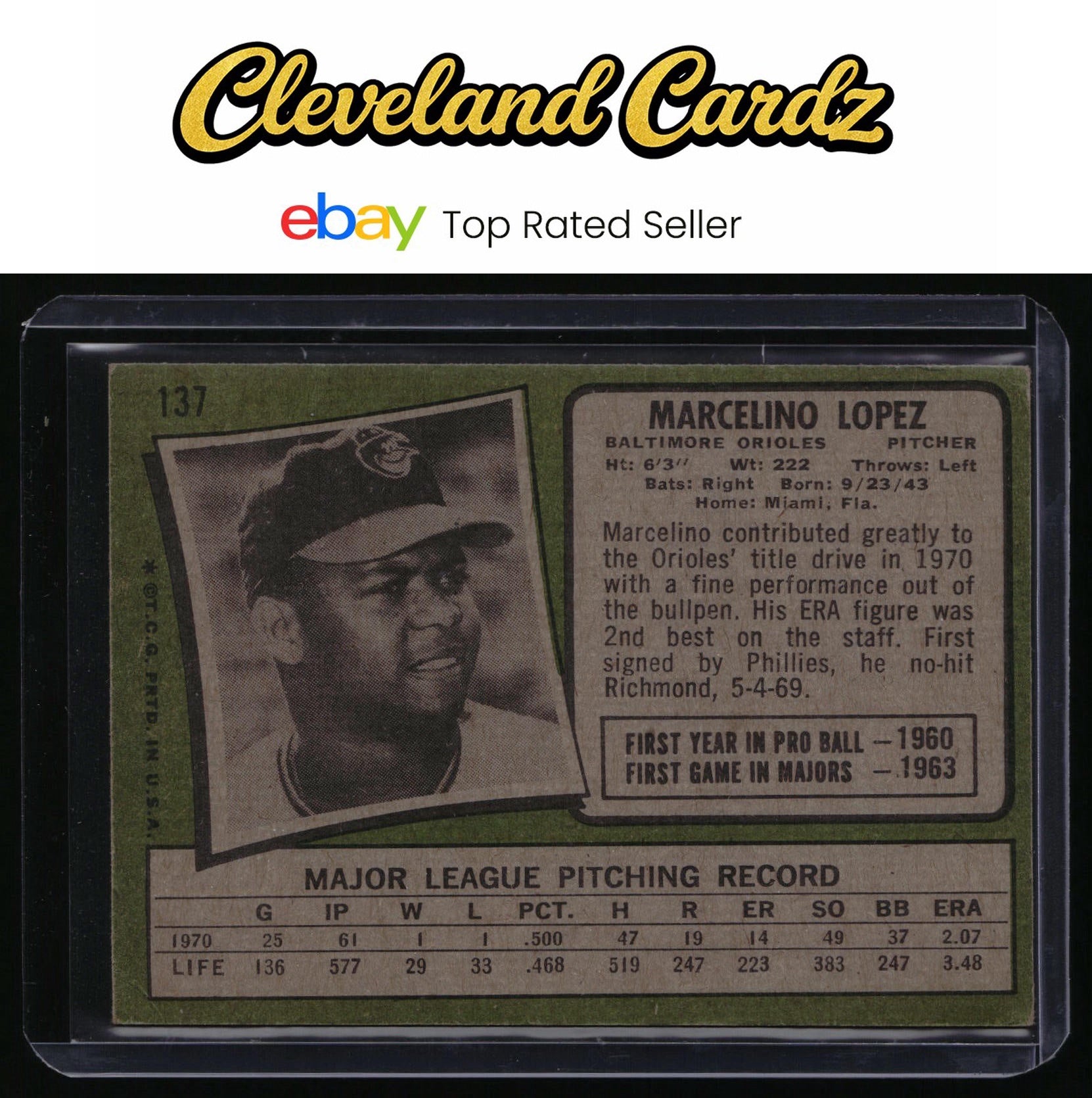 1971 Topps #137 Marcelino Lopez