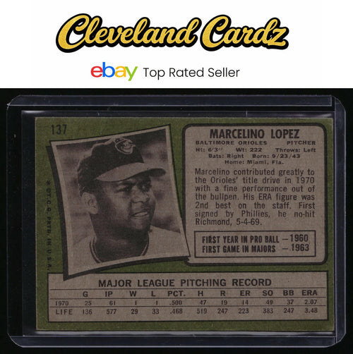 1971 Topps #137 Marcelino Lopez