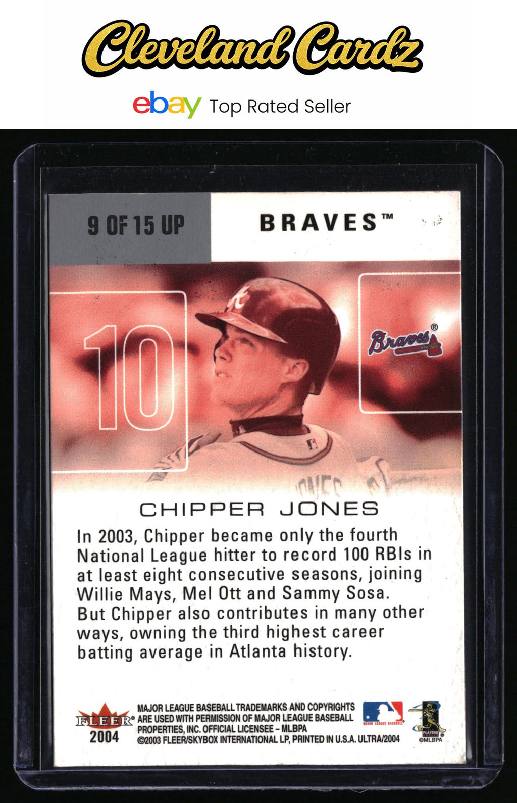 2004 Ultra #9 UP Chipper Jones Ultra Performers