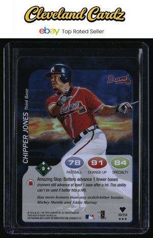 2011 Topps Attax #49 Chipper Jones