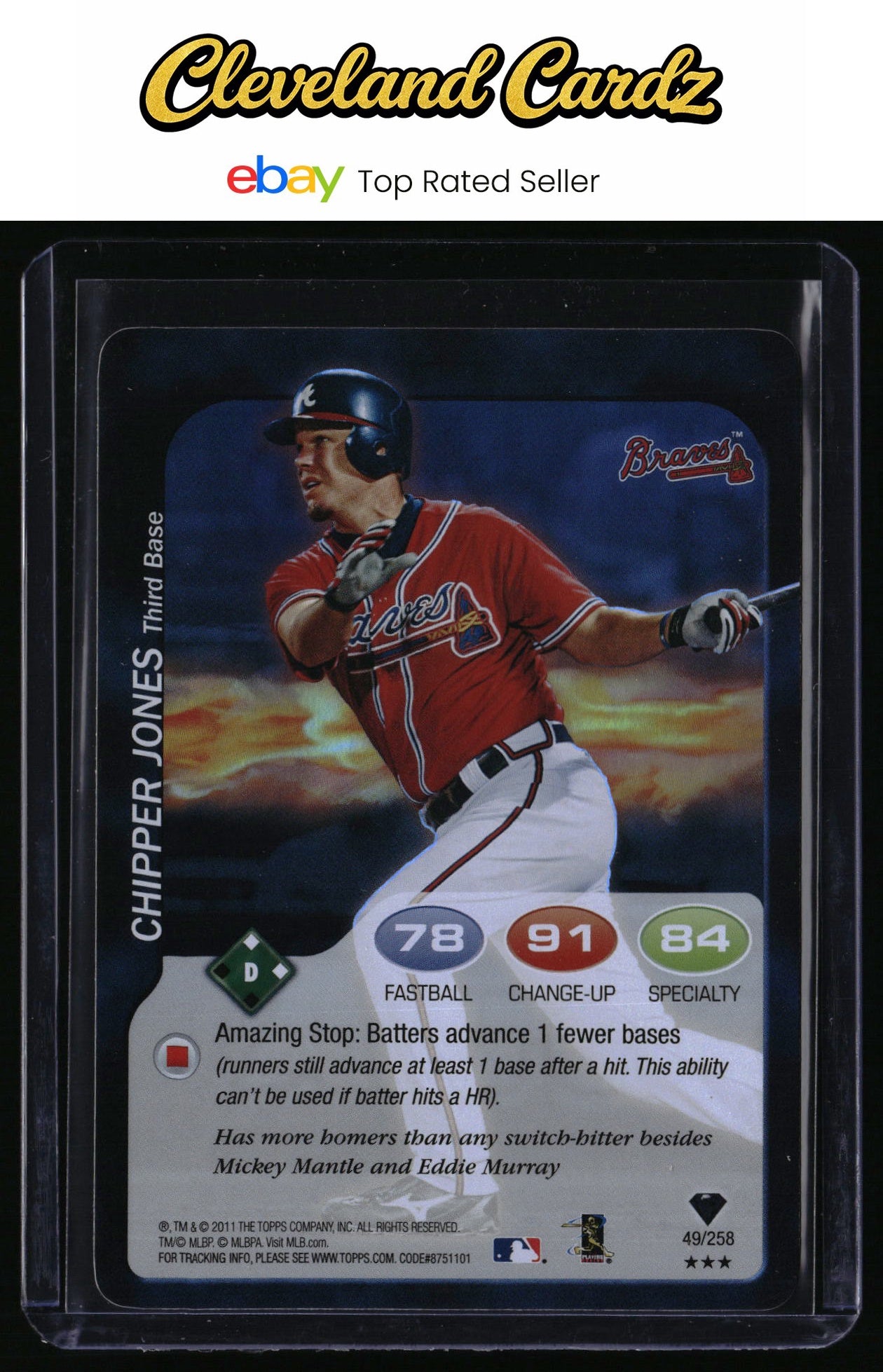 2011 Topps Attax #49 Chipper Jones