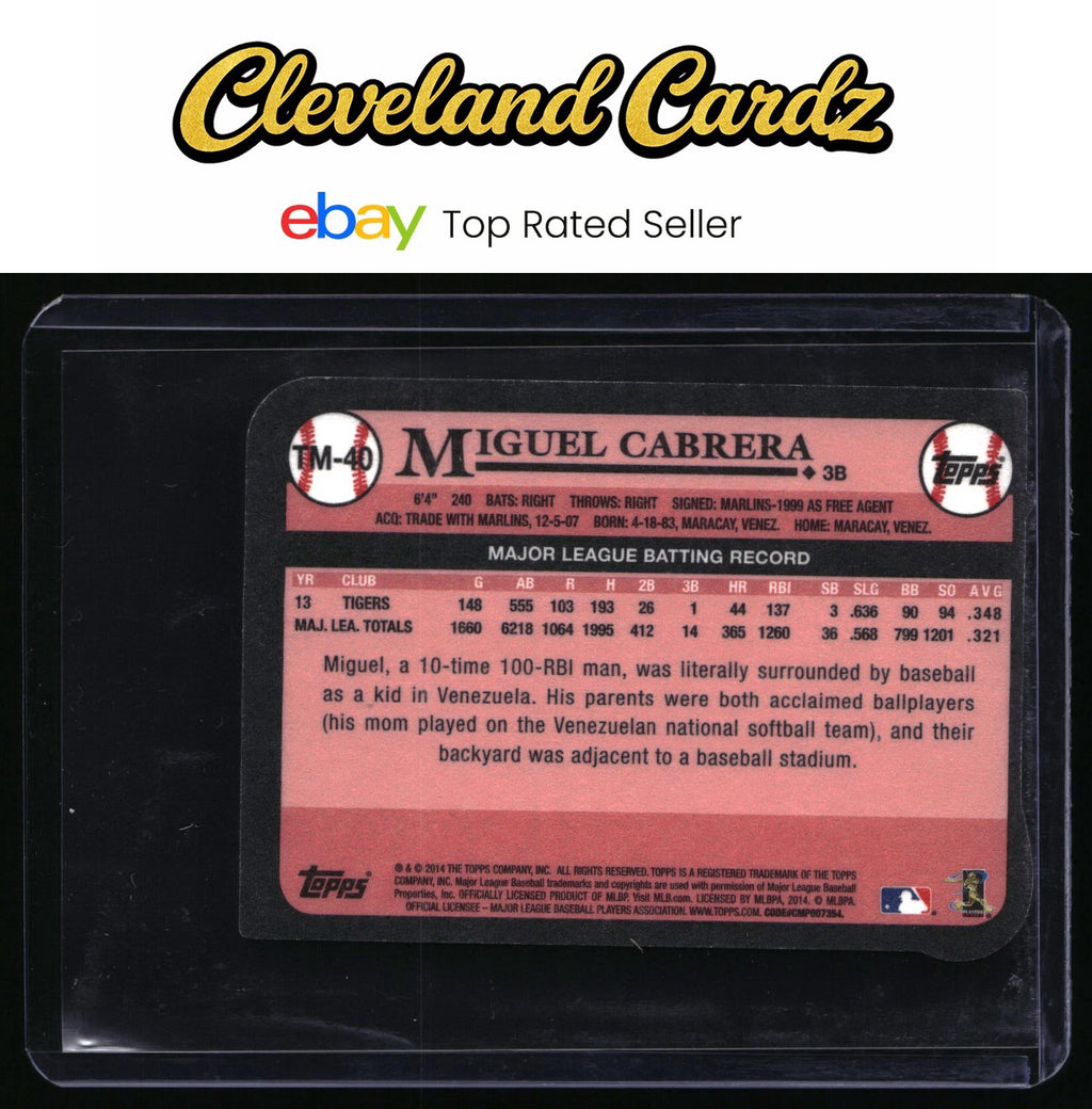 2014 Topps #TM-40 Miguel Cabrera 1989 Topps Die Cut Minis