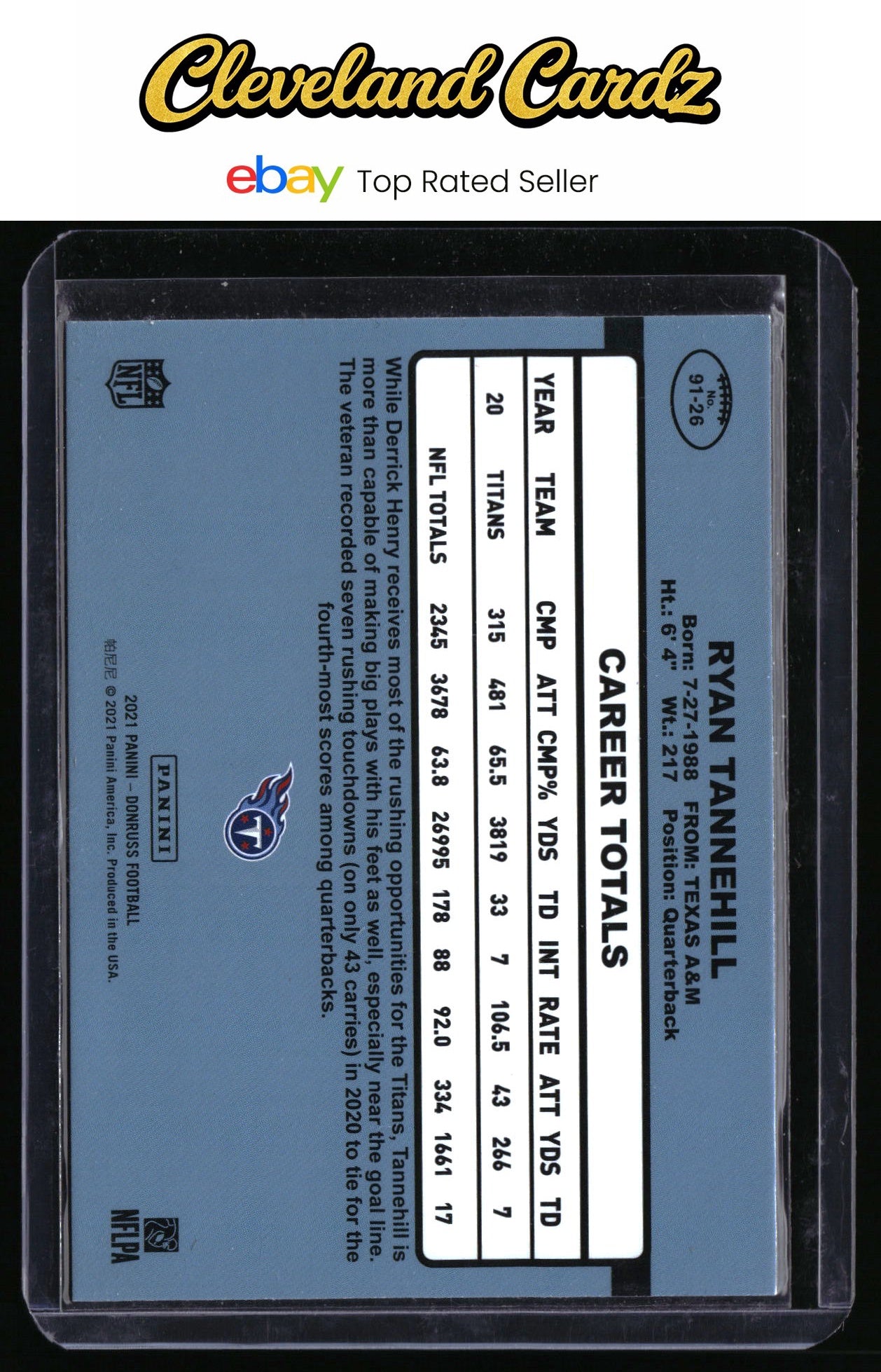 2021 Donruss #91-26 Ryan Tannehill Retro 1991