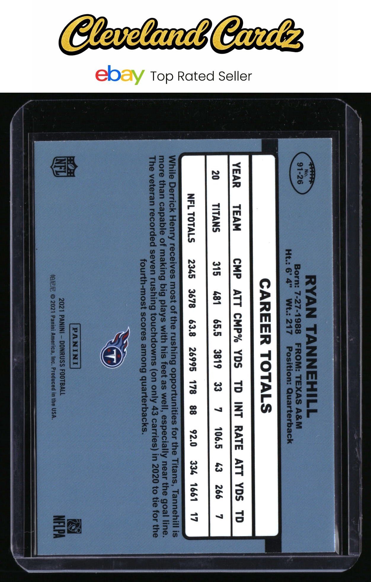 2021 Donruss #91-26 Ryan Tannehill Retro 1991