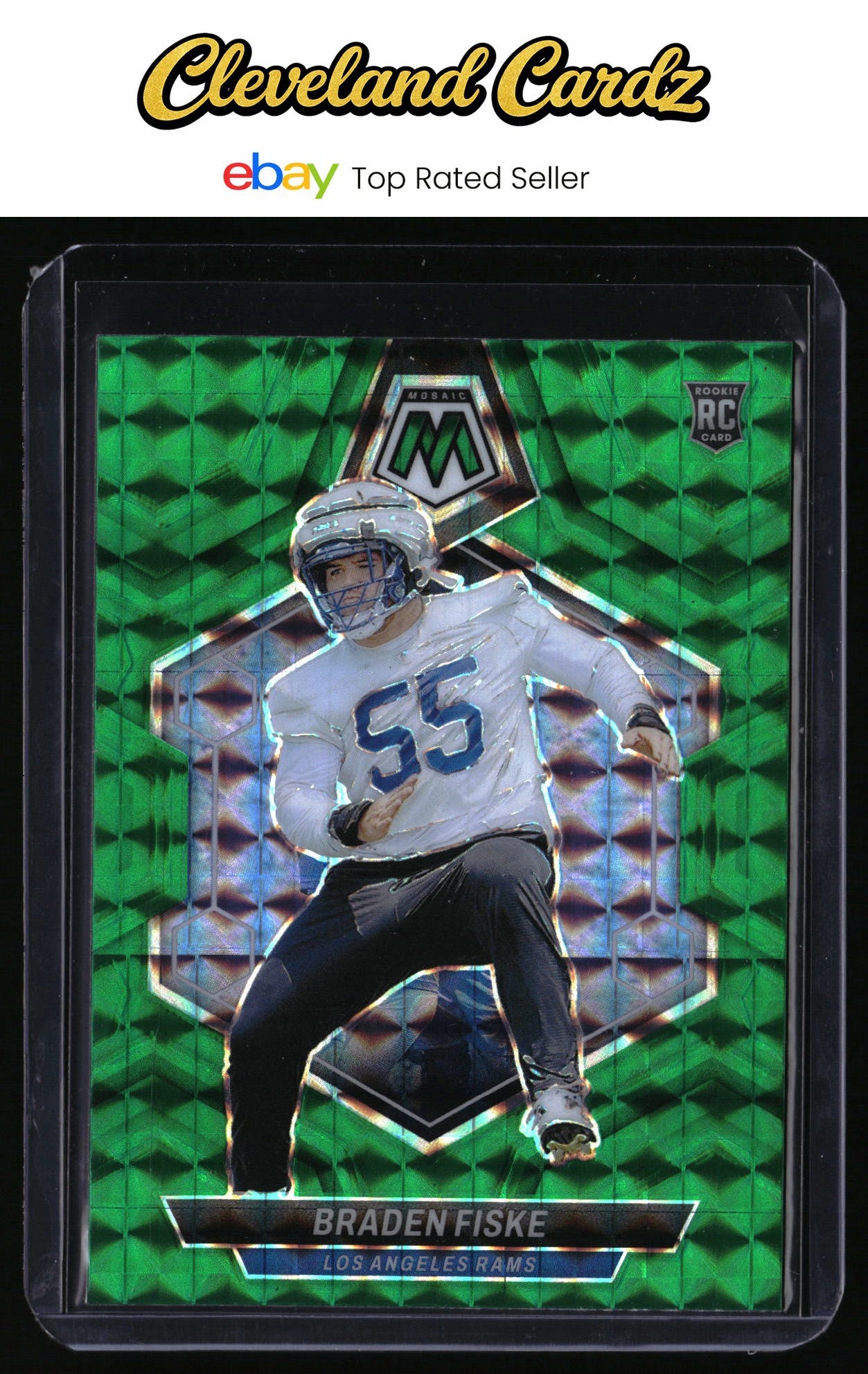 2024 Panini Mosaic #339 Braden Fiske Mosaic Green RC