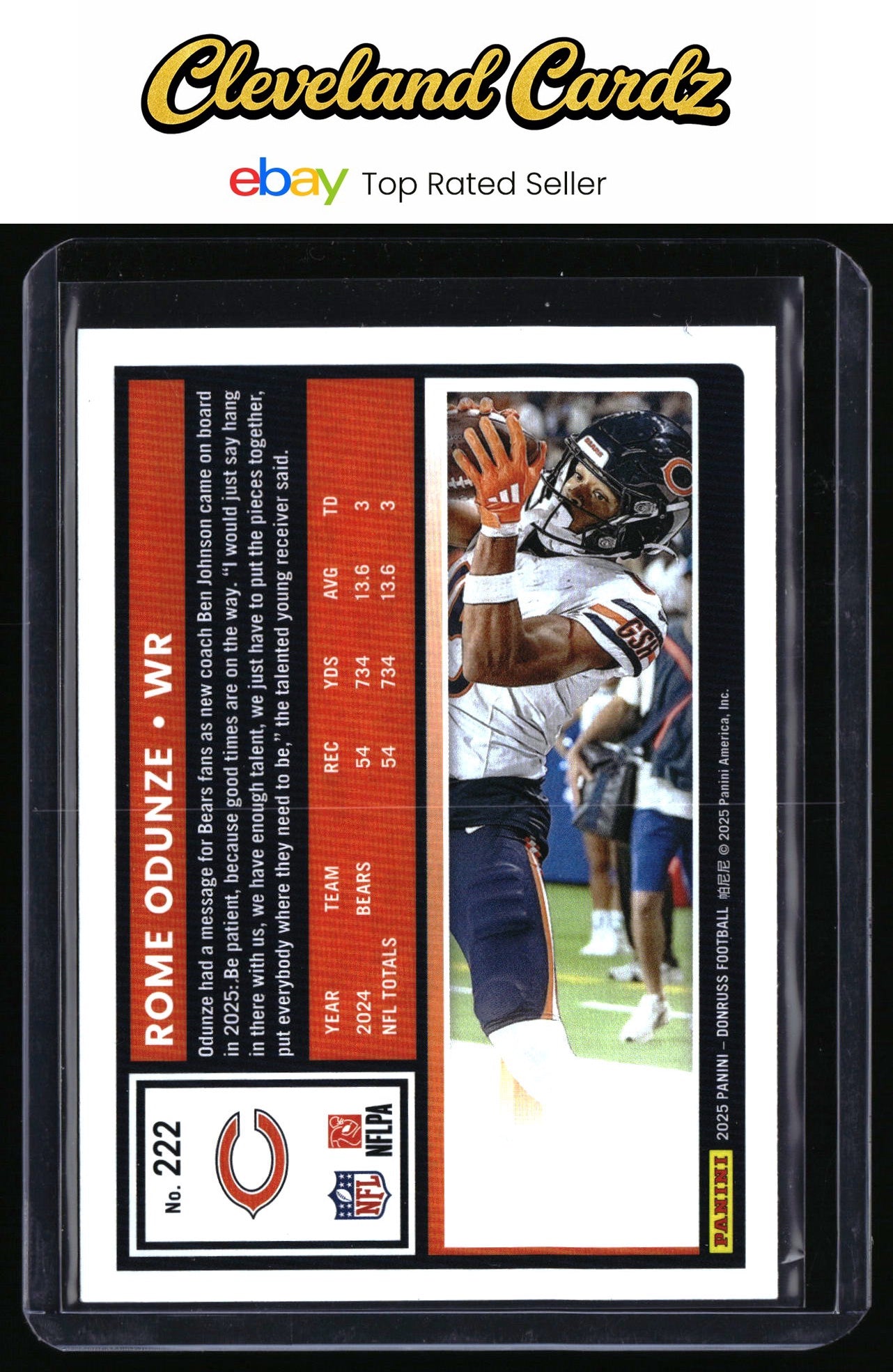 2025 Donruss #222 Rome Odunze Press Proofs Green