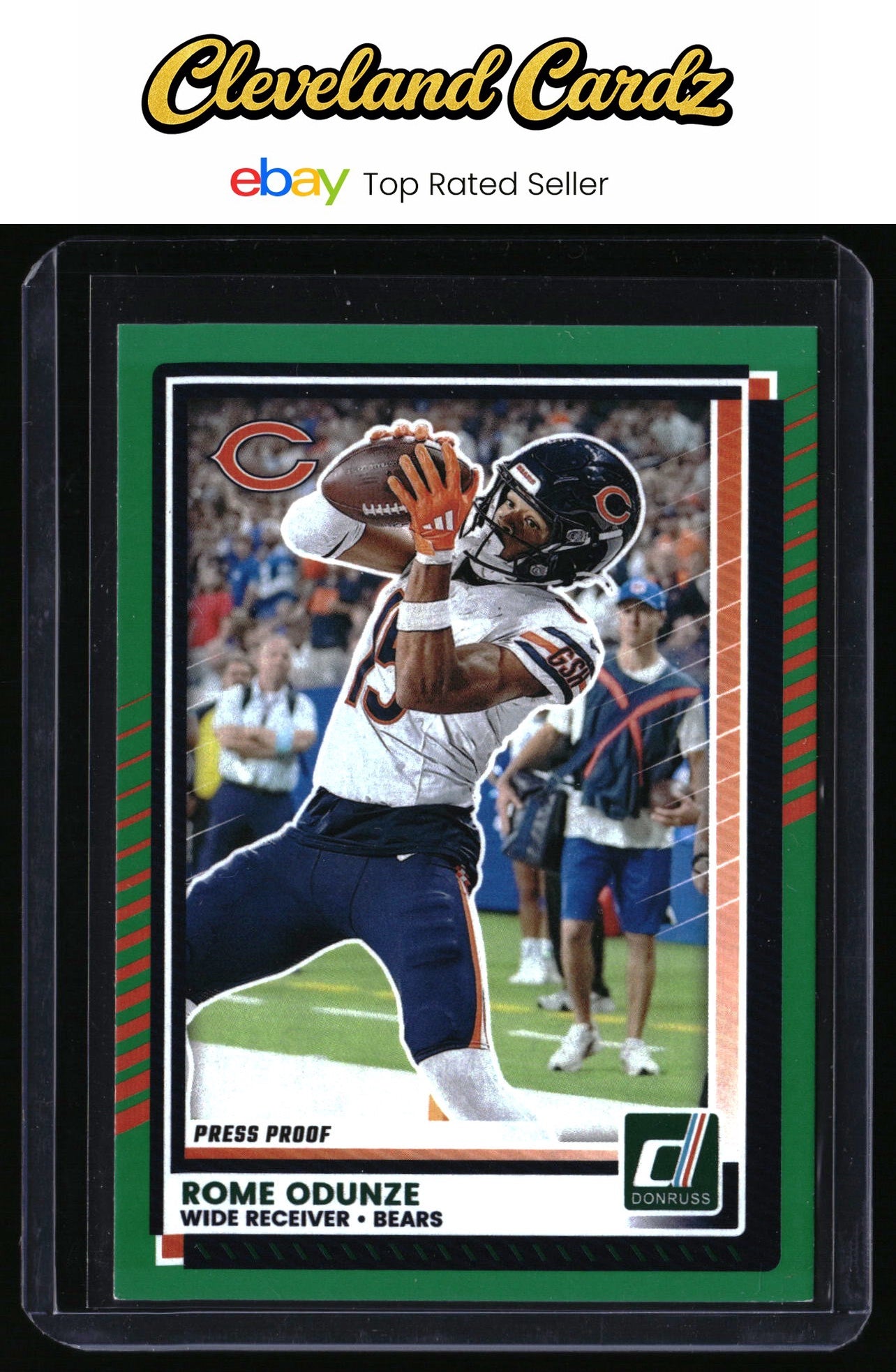 2025 Donruss #222 Rome Odunze Press Proofs Green