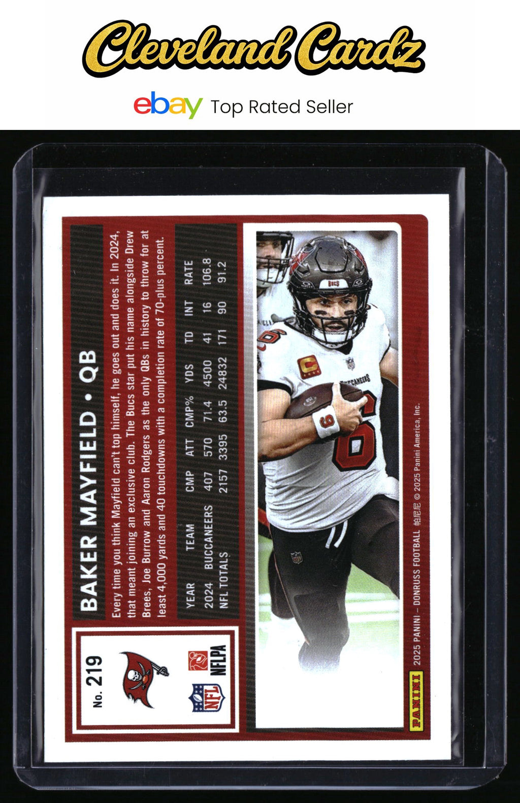2025 Donruss #219 Baker Mayfield Press Proofs Purple