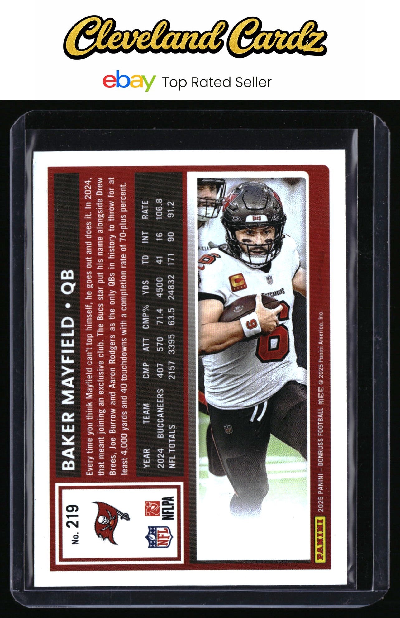 2025 Donruss #219 Baker Mayfield Press Proofs Purple