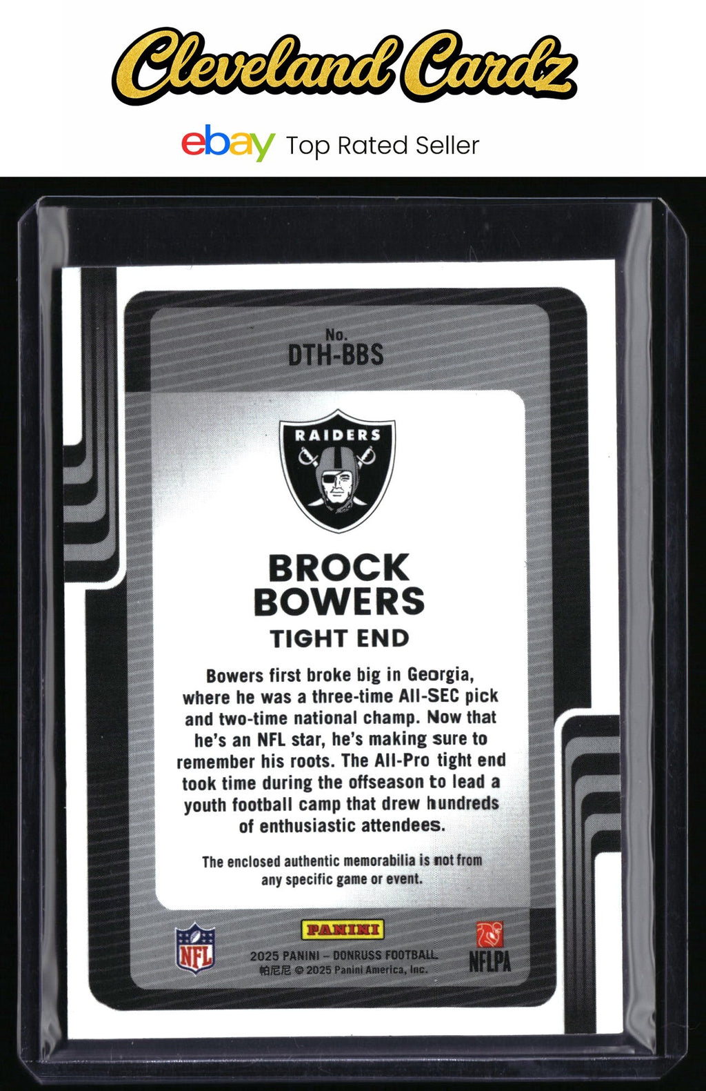 2025 Donruss #DTH-BBS Brock Bowers Donruss Threads