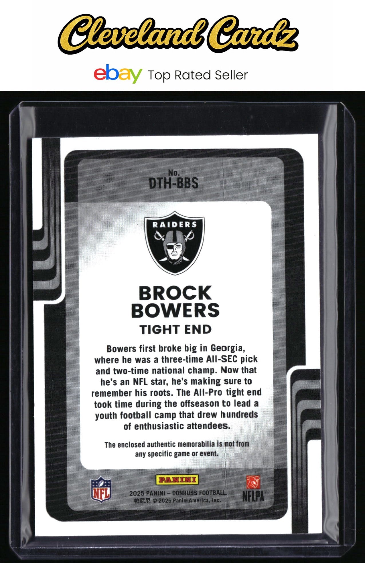 2025 Donruss #DTH-BBS Brock Bowers Donruss Threads