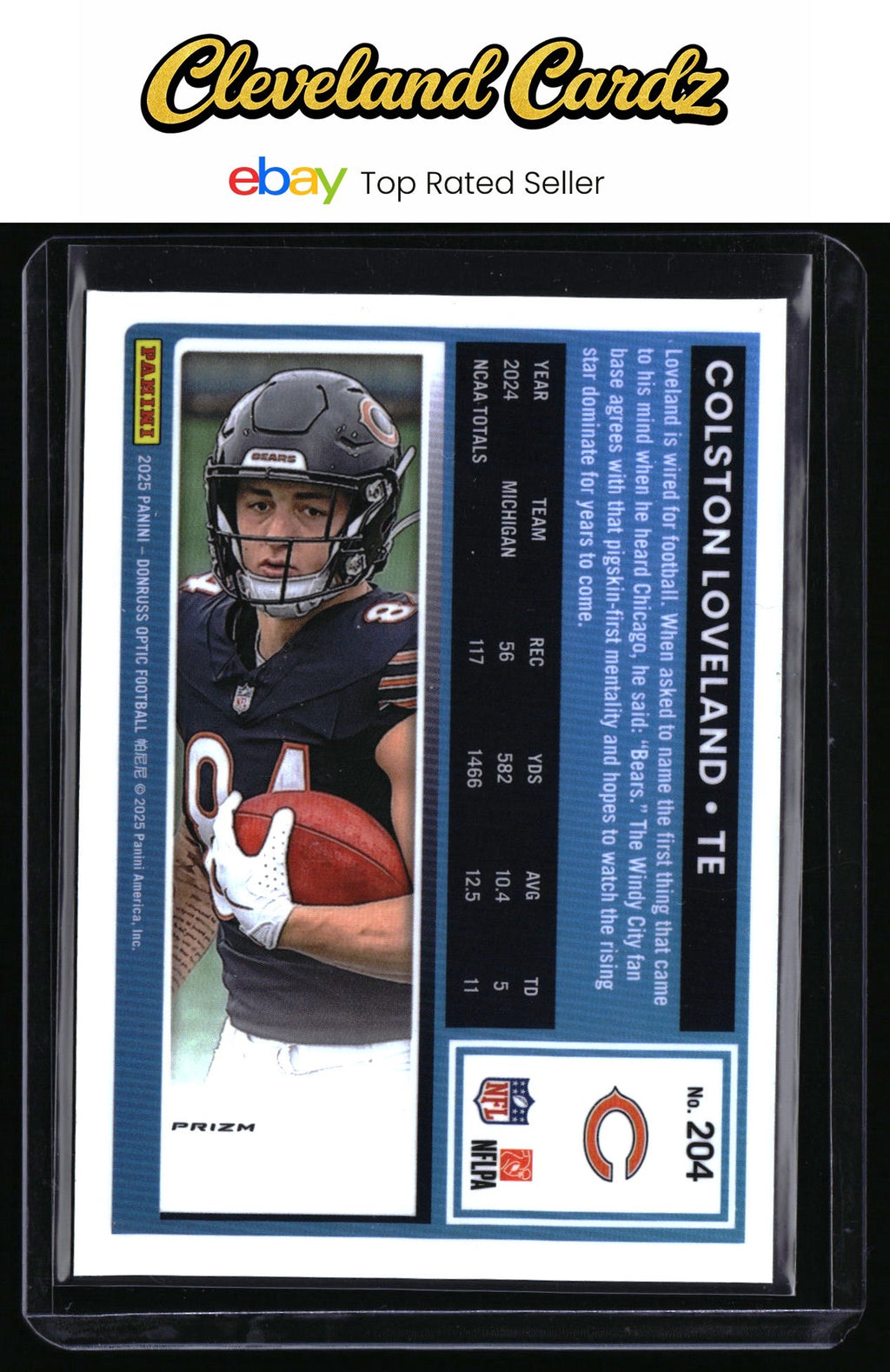 2025 Donruss Optic #204 Colston Loveland Purple Scope RC
