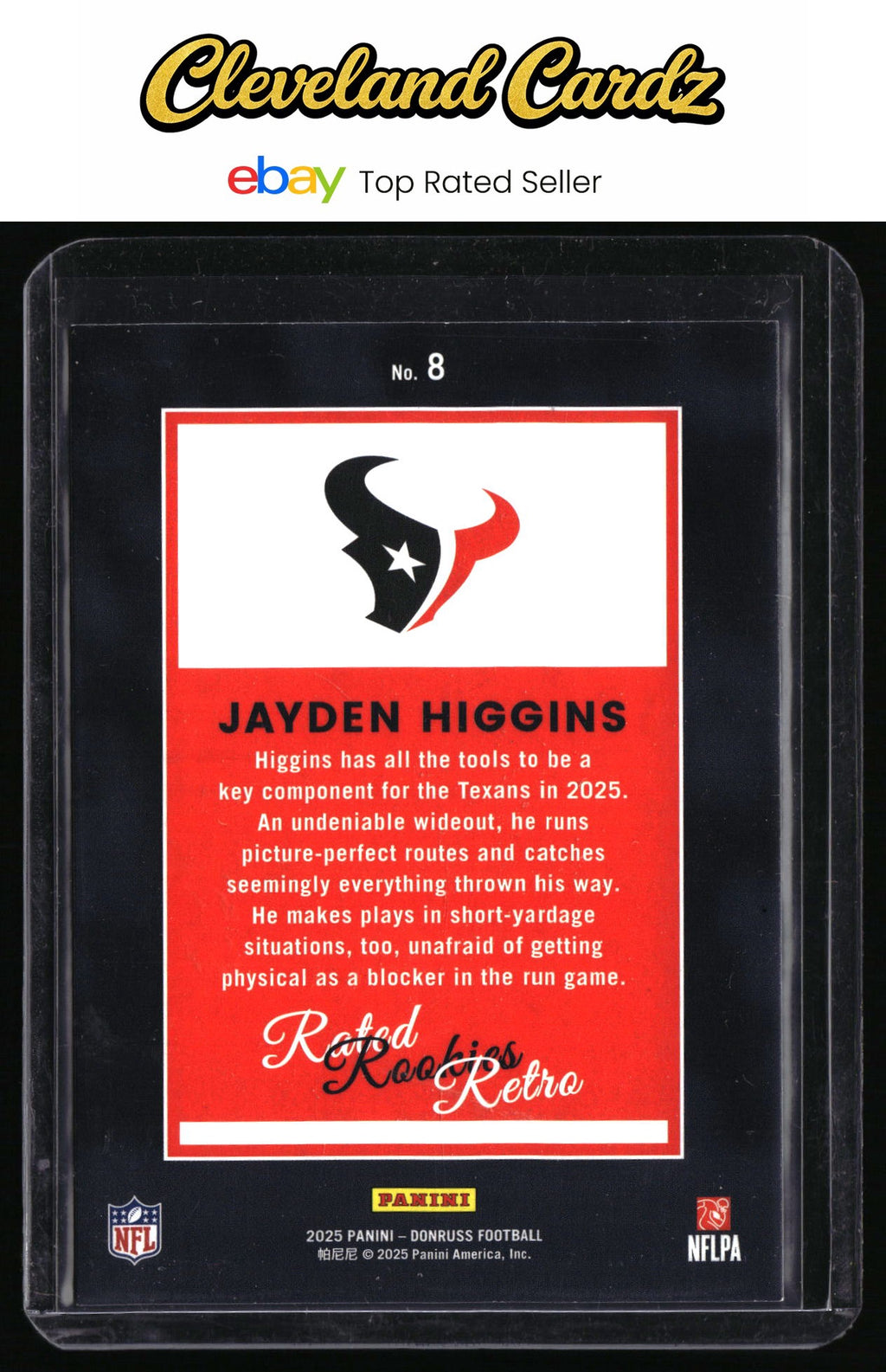 2025 Donruss #8 Jayden Higgins Rated Rookies Retro