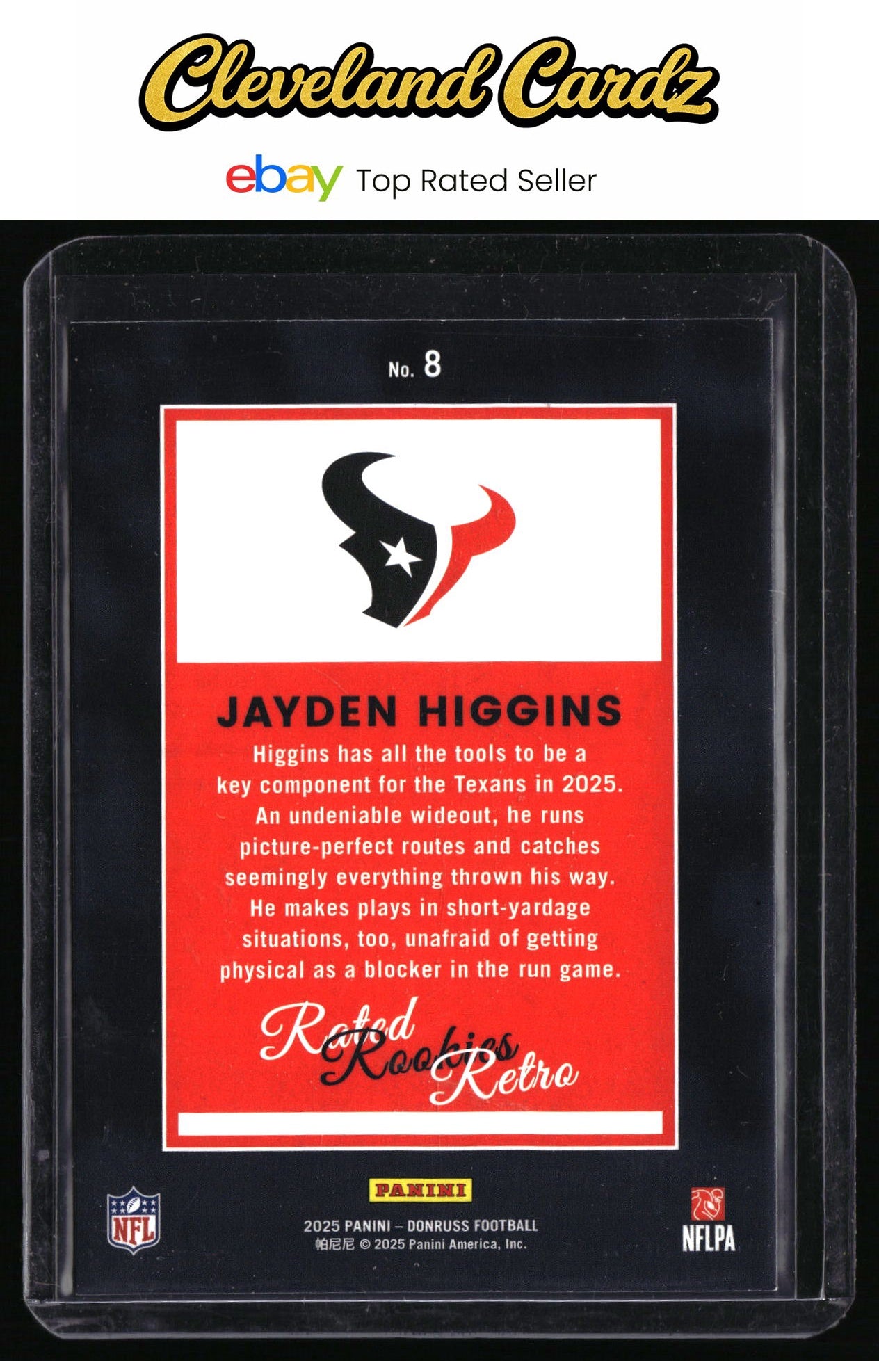 2025 Donruss #8 Jayden Higgins Rated Rookies Retro