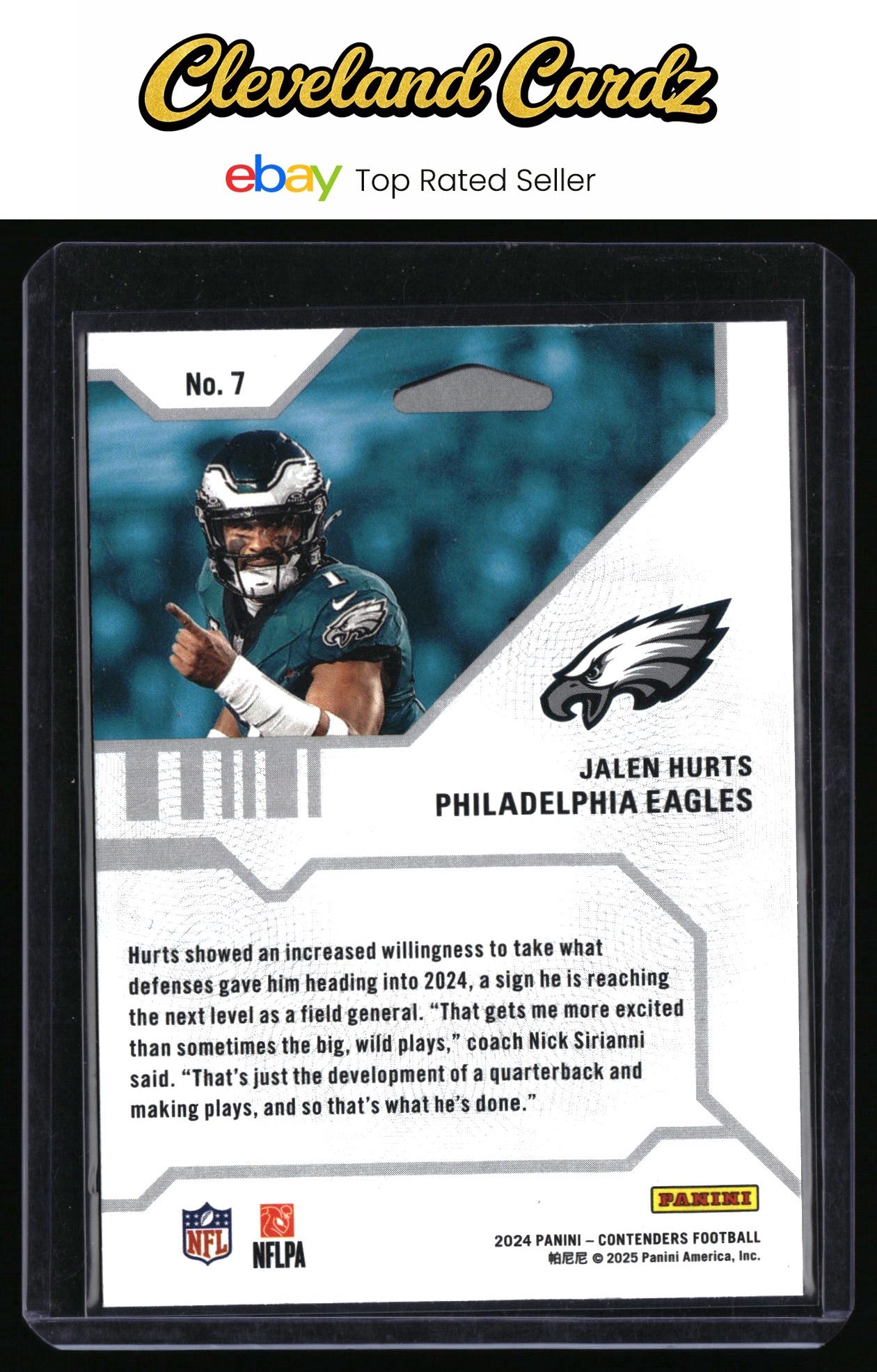 2024 Panini Contenders #7 Jalen Hurts Hall Pass