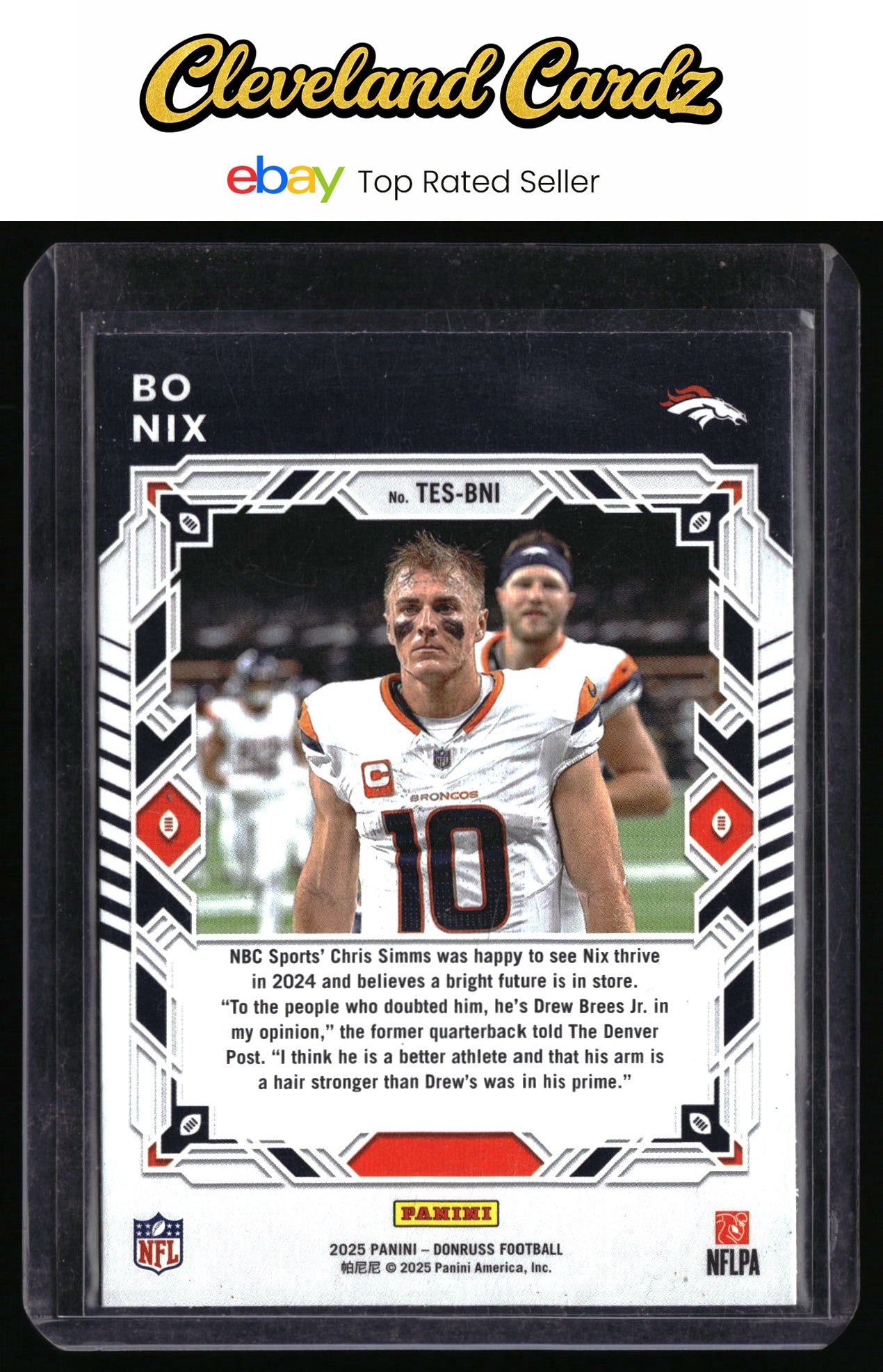 2025 Donruss #TES-BNI Bo Nix The Elite Series