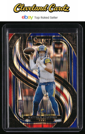2024 Panini Select #182 Matthew Stafford Red & Blue Prizm Shock