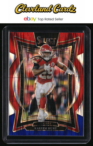 2024 Panini Select #75 Kareem Hunt Red & Blue Prizm Shock