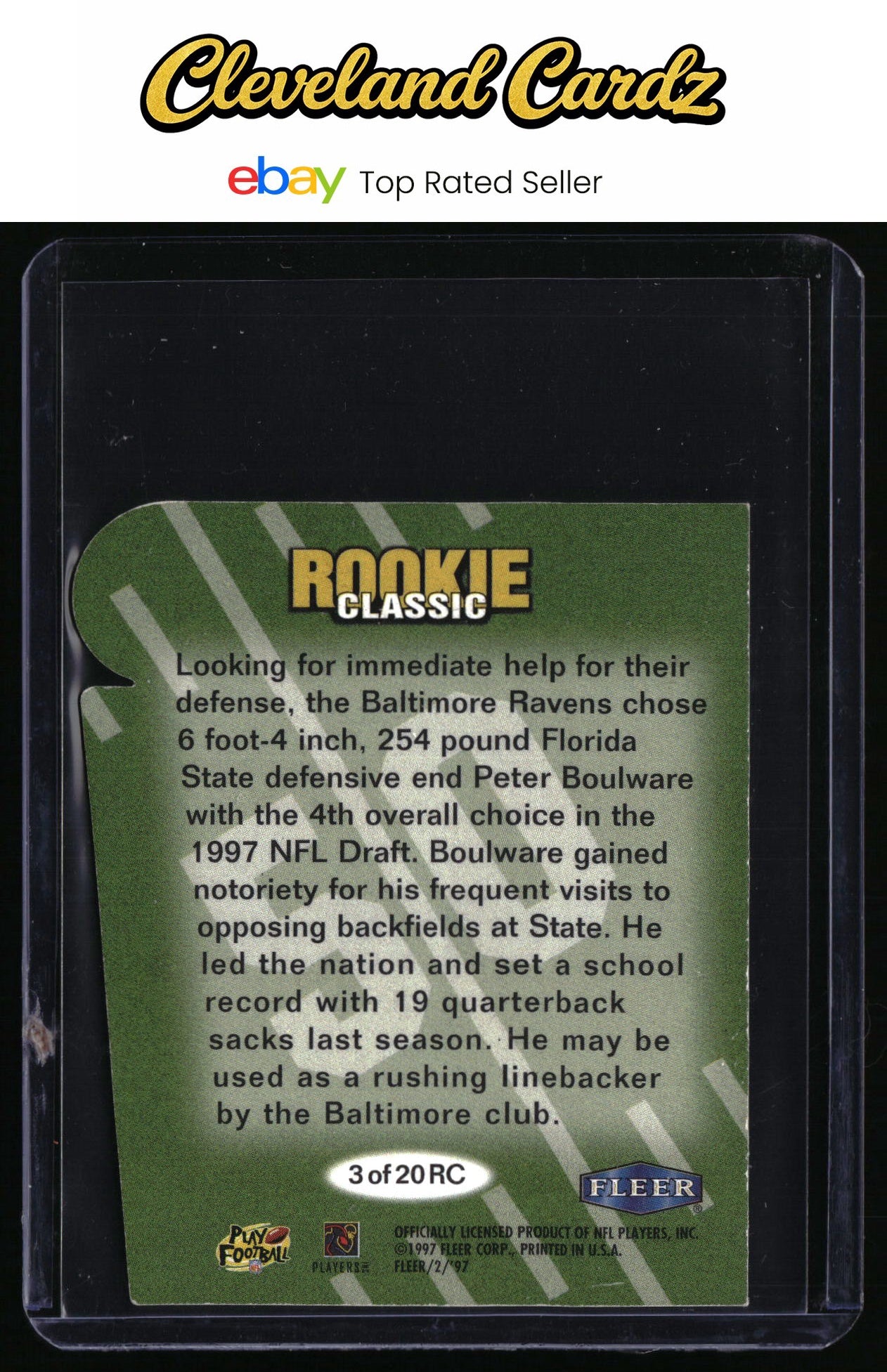 1997 Fleer Goudey II #3 RC Peter Boulware Rookie Classics