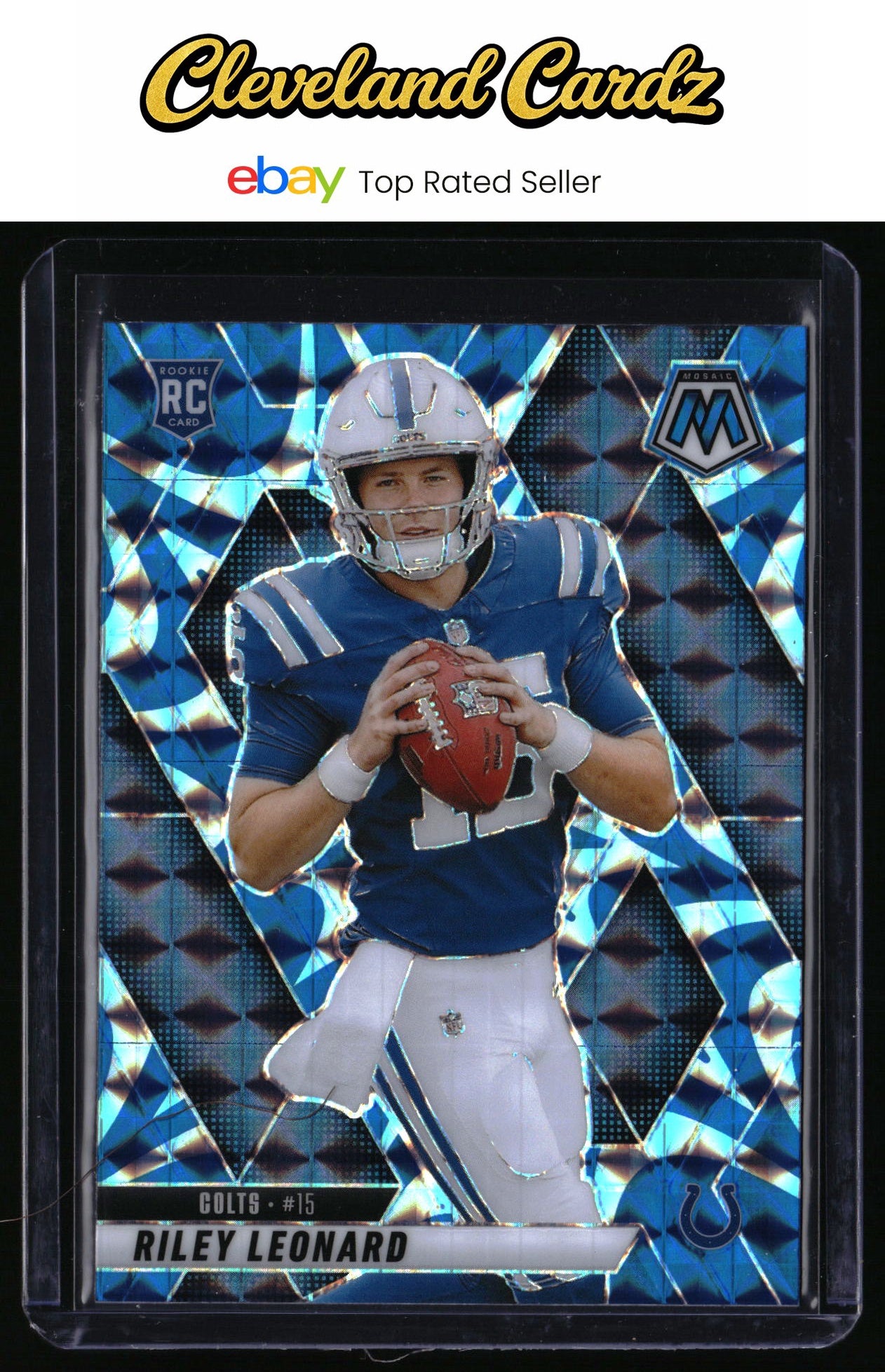 2025 Panini Mosaic #372 Riley Leonard Mosaic Reactive Blue RC