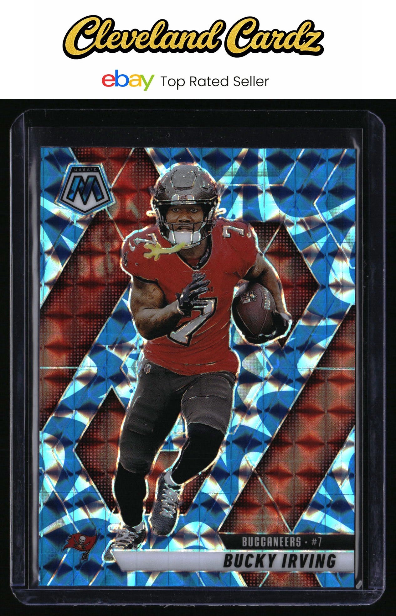 2025 Panini Mosaic #99 Bucky Irving Mosaic Reactive Blue