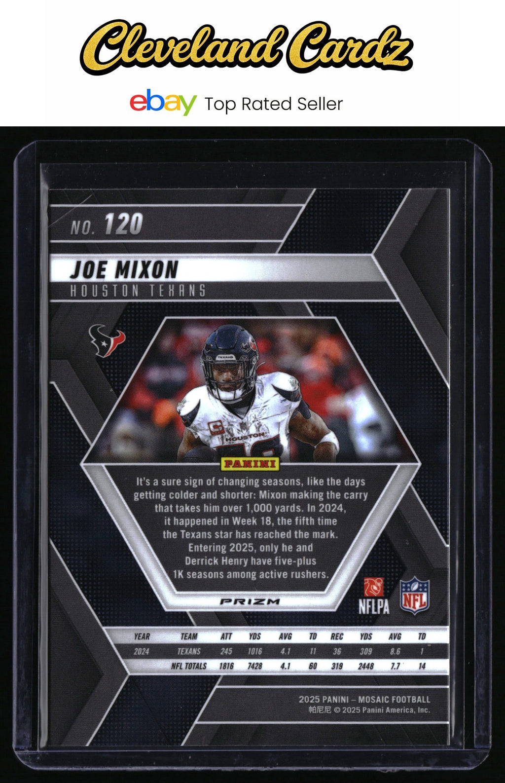 2025 Panini Mosaic #120 Joe Mixon Mosaic Reactive Blue